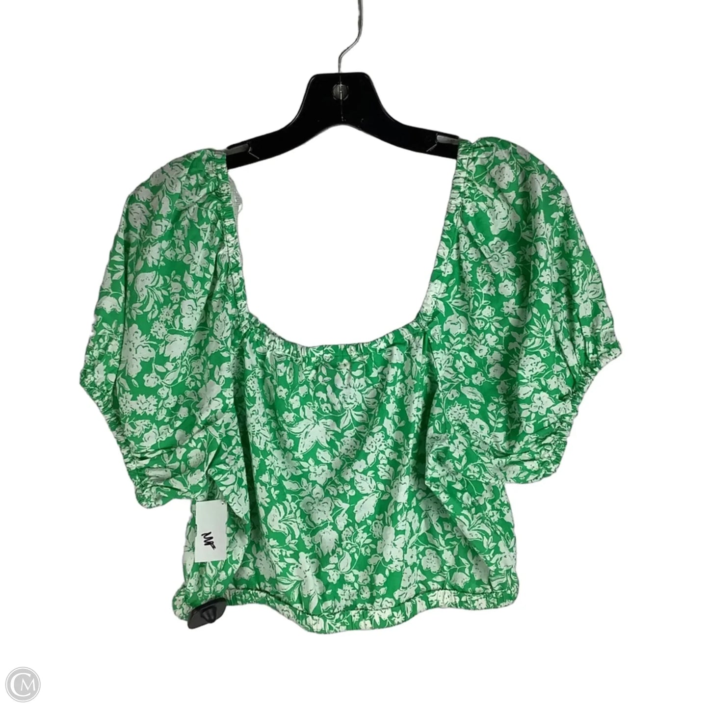 Top Short Sleeve By Universal Thread In Green & White, Size: M