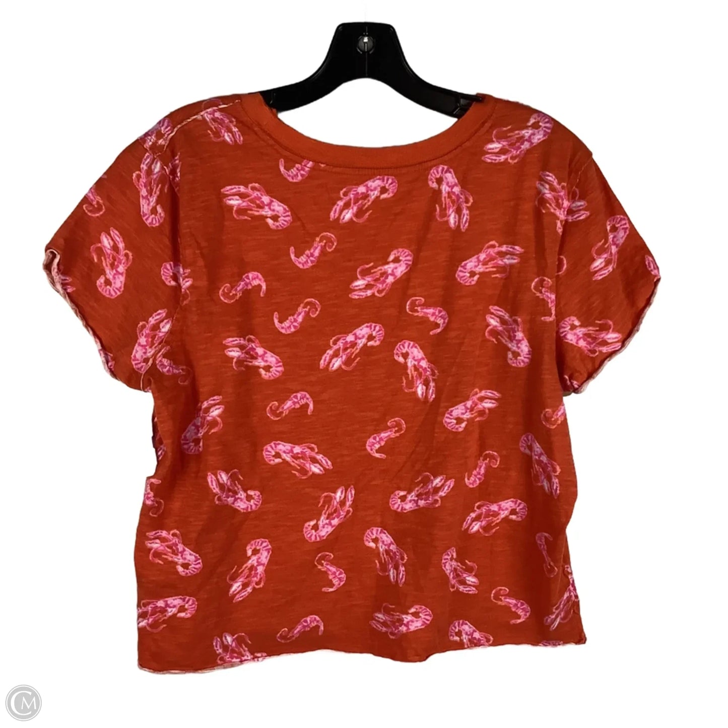 Top Short Sleeve By Maeve In Orange & Pink, Size: M