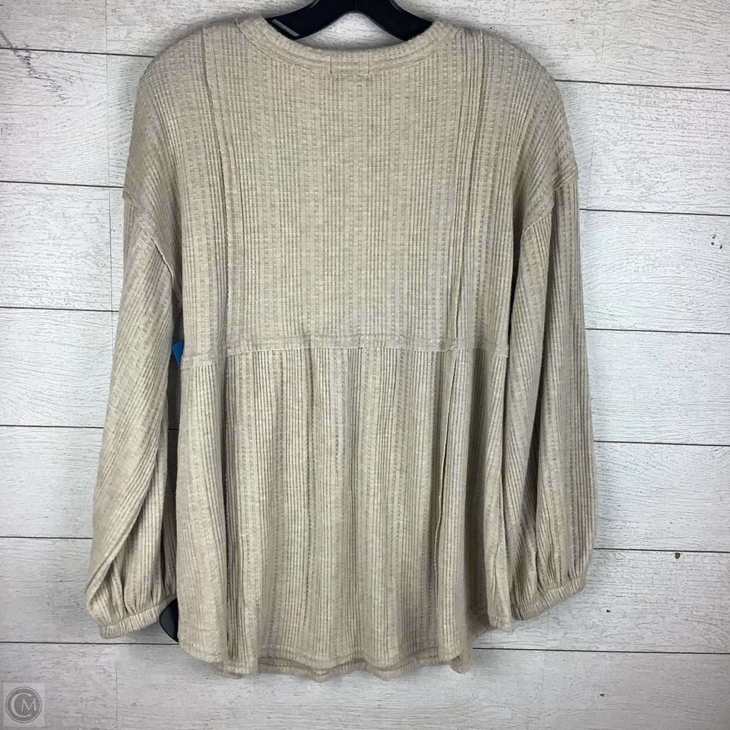 Top Long Sleeve By Wonderly In Tan, Size: S