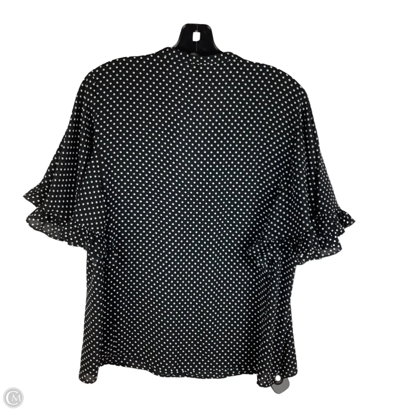 Top Short Sleeve By Ann Taylor In Polkadot Pattern, Size: L