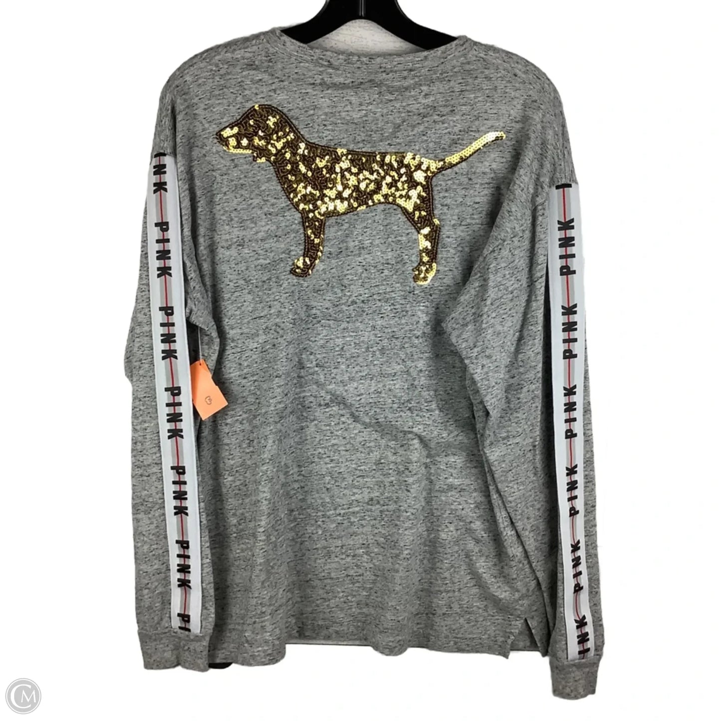 Top Long Sleeve Basic By Pink In Grey, Size: L