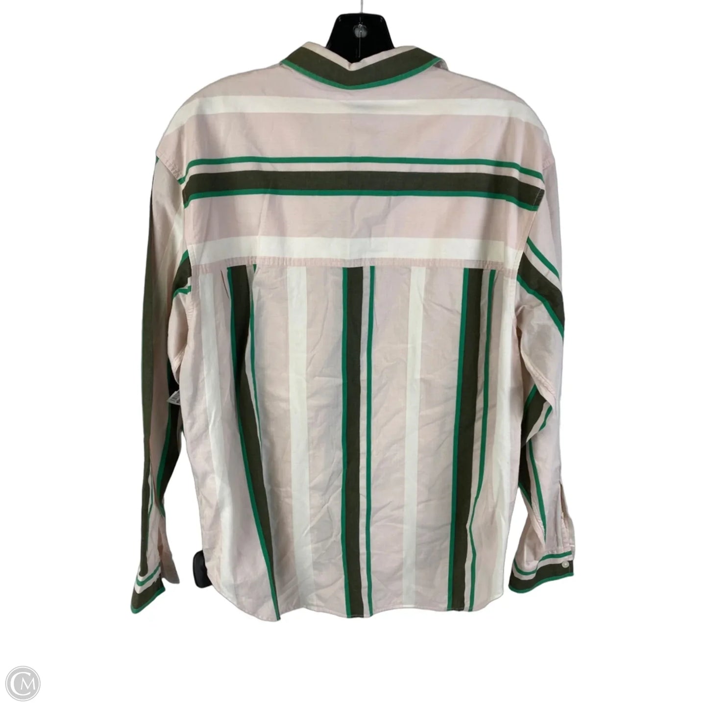 Top Long Sleeve By Closed In Striped Pattern, Size: L