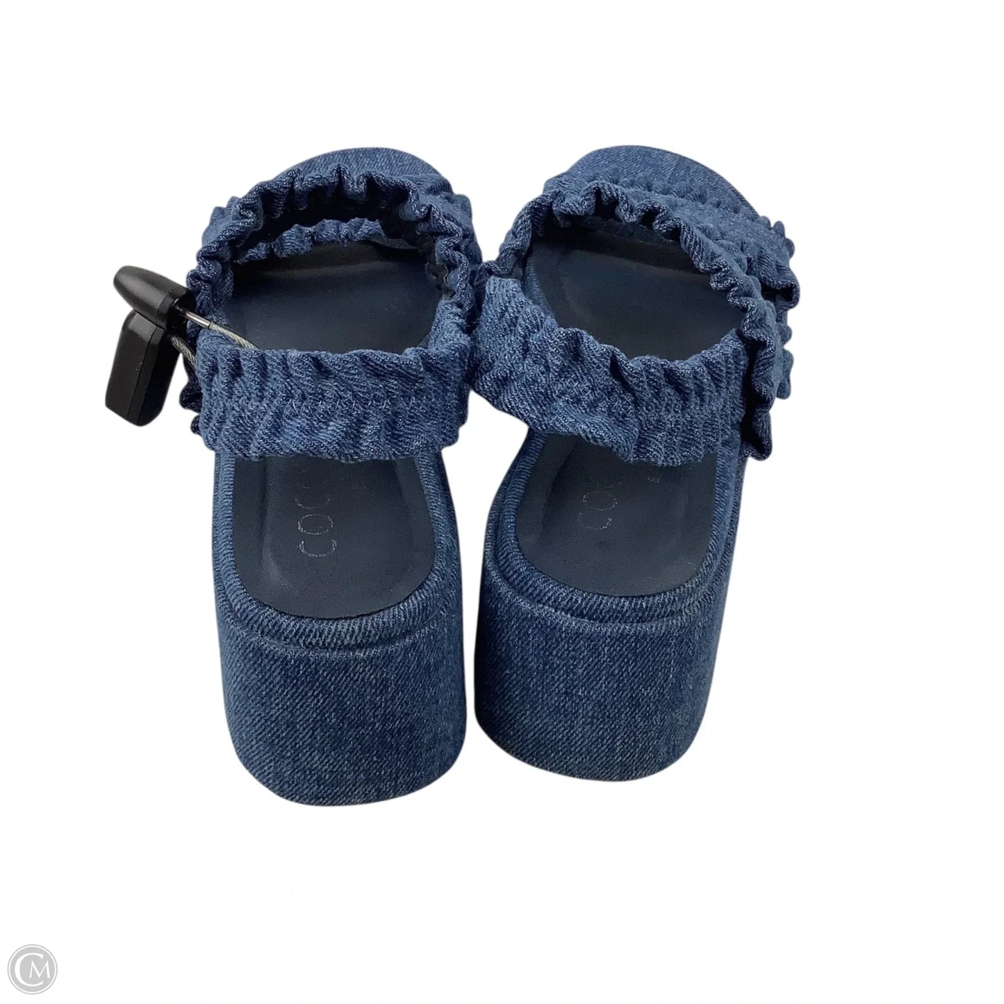Sandals Heels Platform By Matisse In Blue Denim, Size: 9