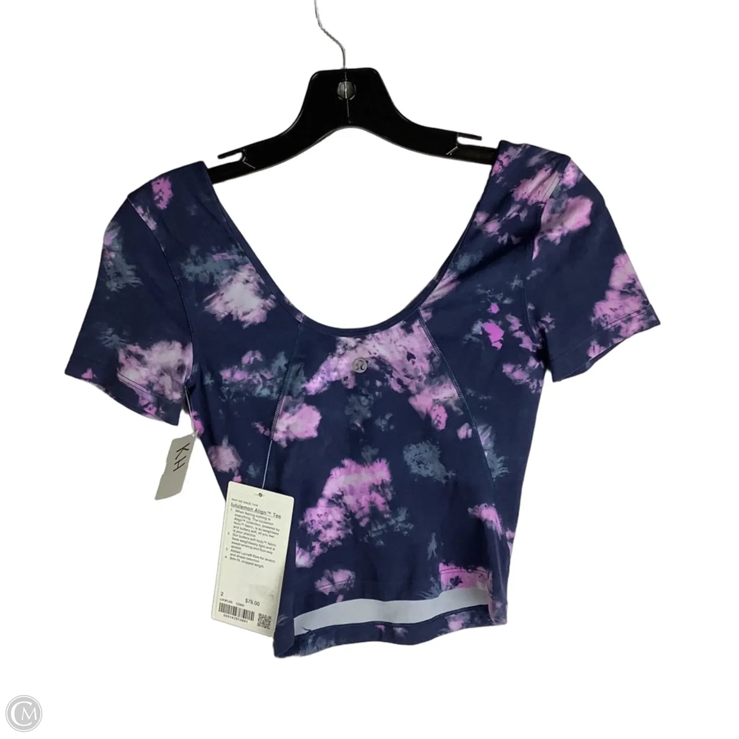 Athletic Top Short Sleeve By Lululemon In Tie Dye Print, Size: 2
