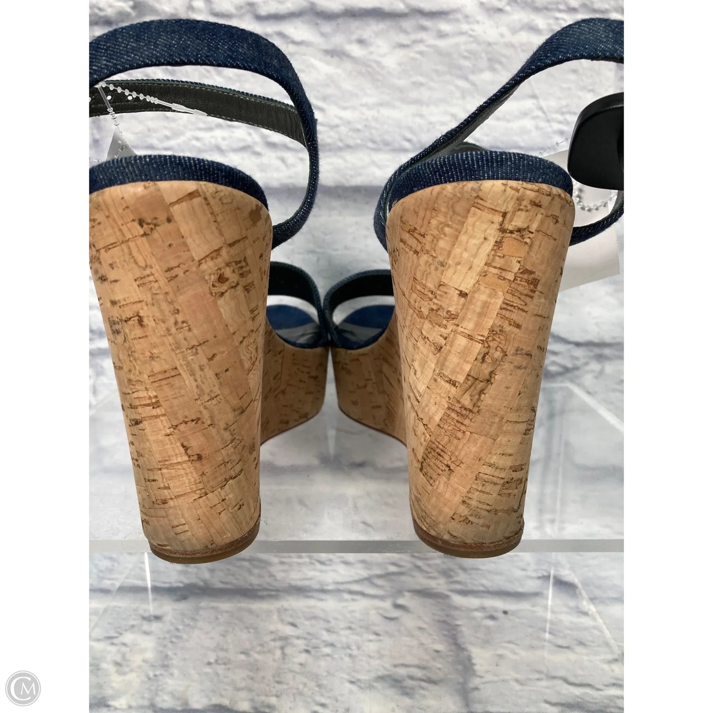 Sandals Designer By Stuart Weitzman In Blue & Brown, Size: 9