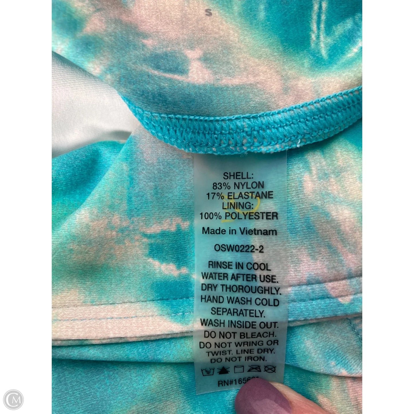 Athletic Leggings By Johnny Was In Blue & Cream, Size: S