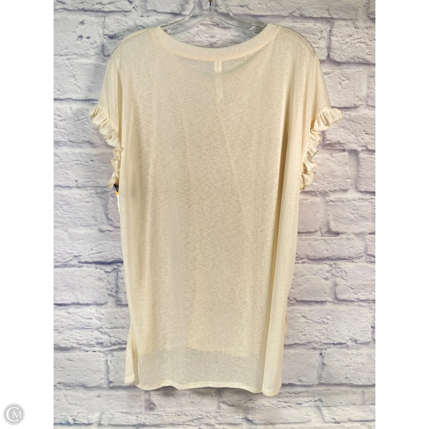 Top Short Sleeve By Anthropologie In Cream, Size: M