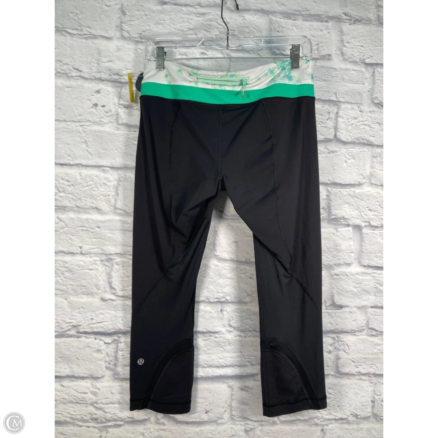 Athletic Leggings By Lululemon In Black & Green, Size: M