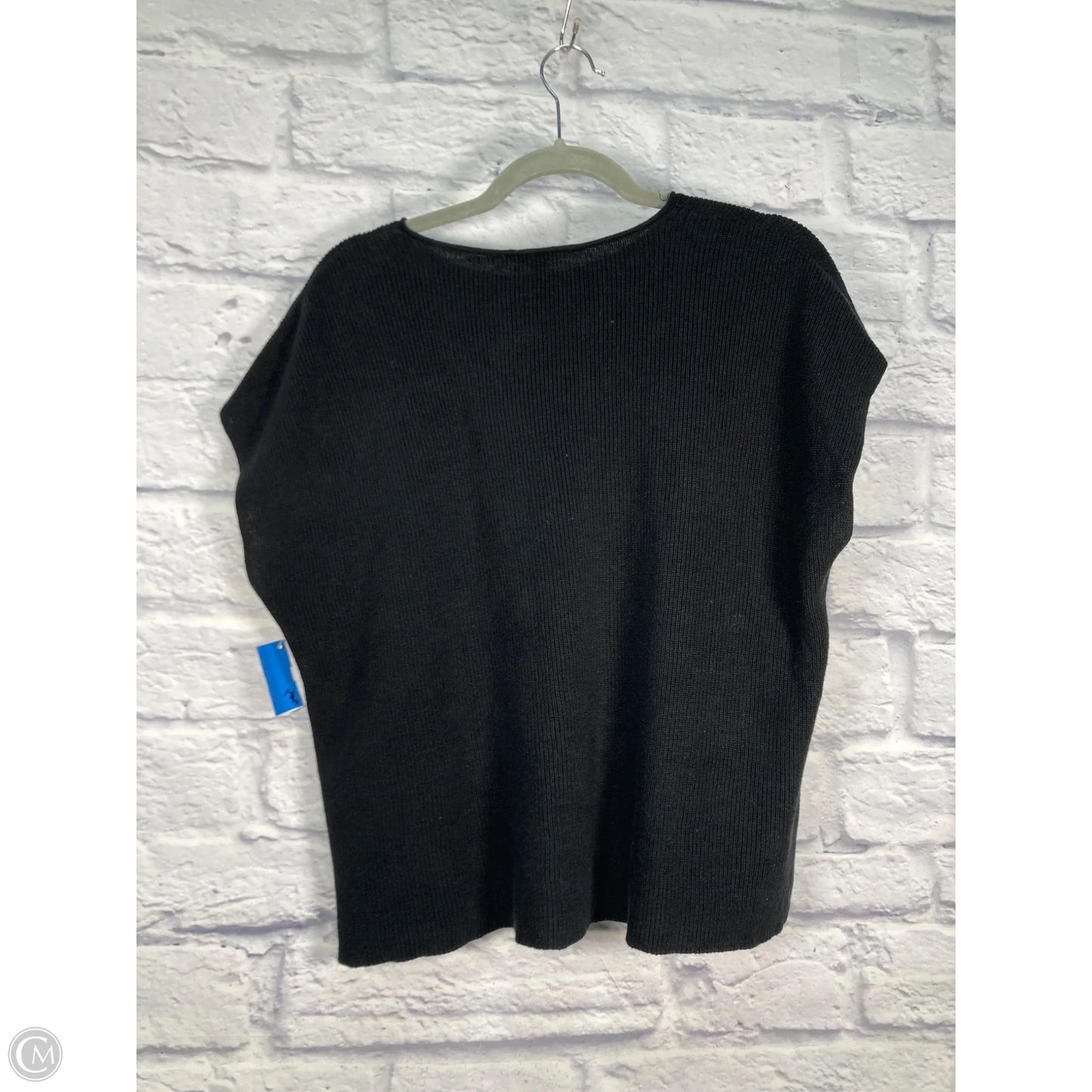 Sweater Short Sleeve By Eileen Fisher In Black, Size: M
