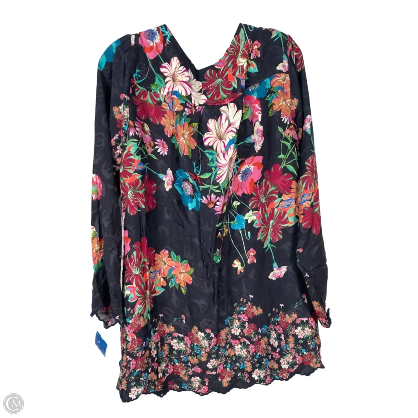 Blouse Long Sleeve By Johnny Was In Blue & Pink, Size: M