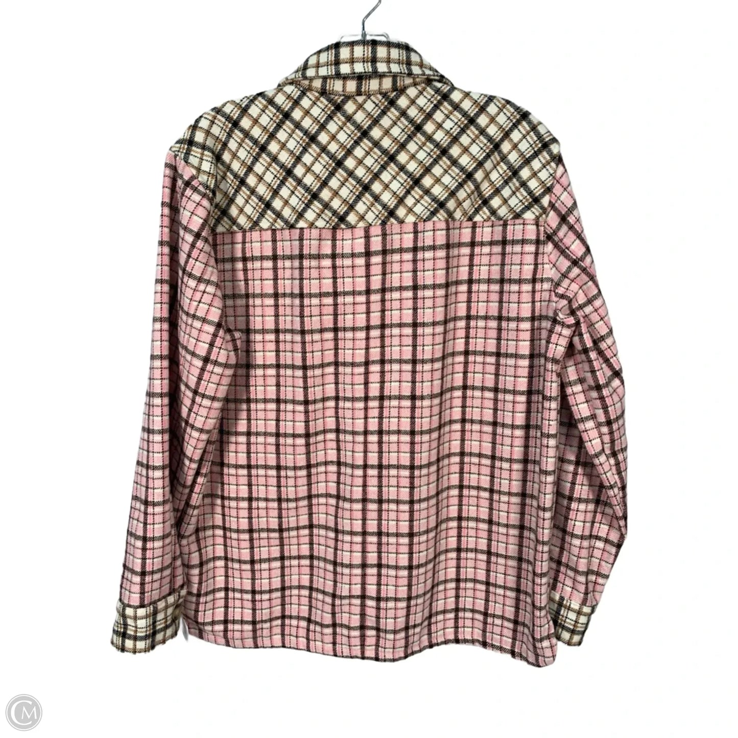 Jacket Shirt By Umgee In Brown & Pink, Size: M