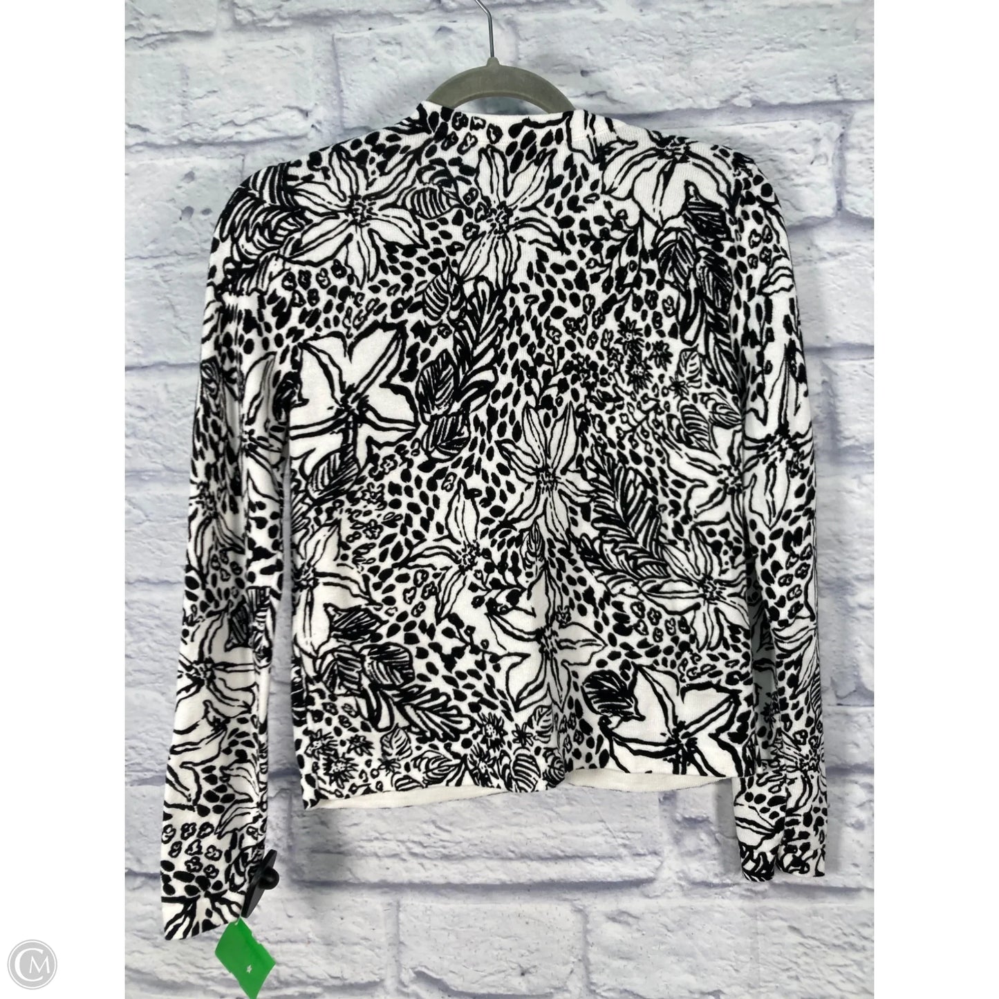 Cardigan Designer By Lilly Pulitzer In Black & White, Size: Xxs