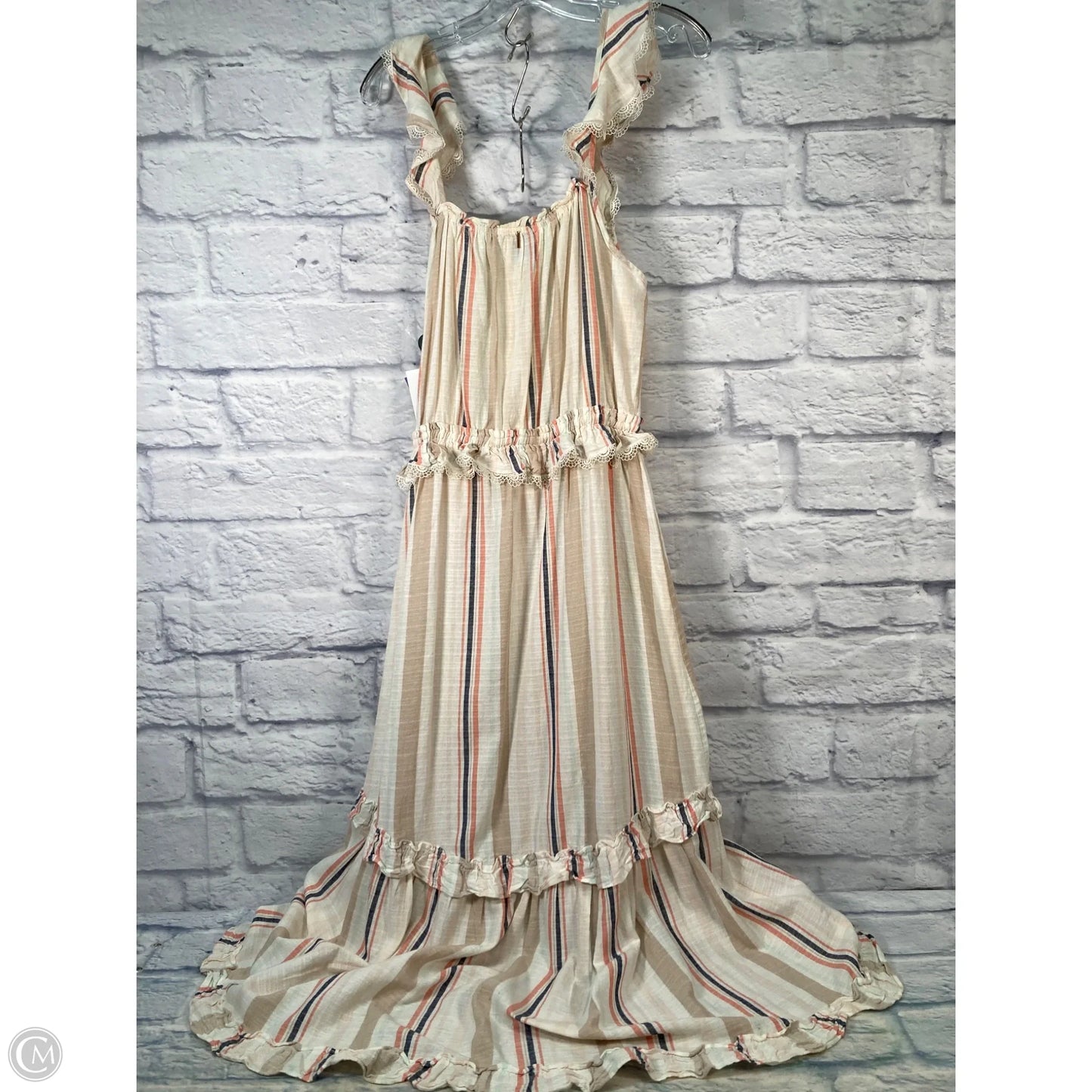 Dress Designer By Misa In Cream & Pink, Size: M