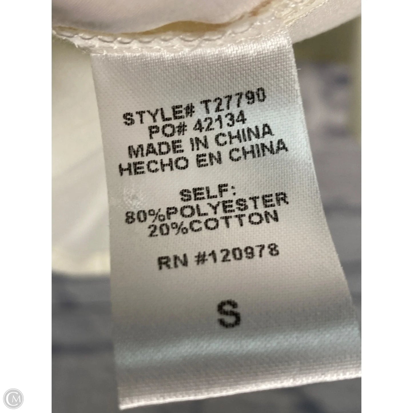 Top 3/4 Sleeve By Entro In Cream, Size: S