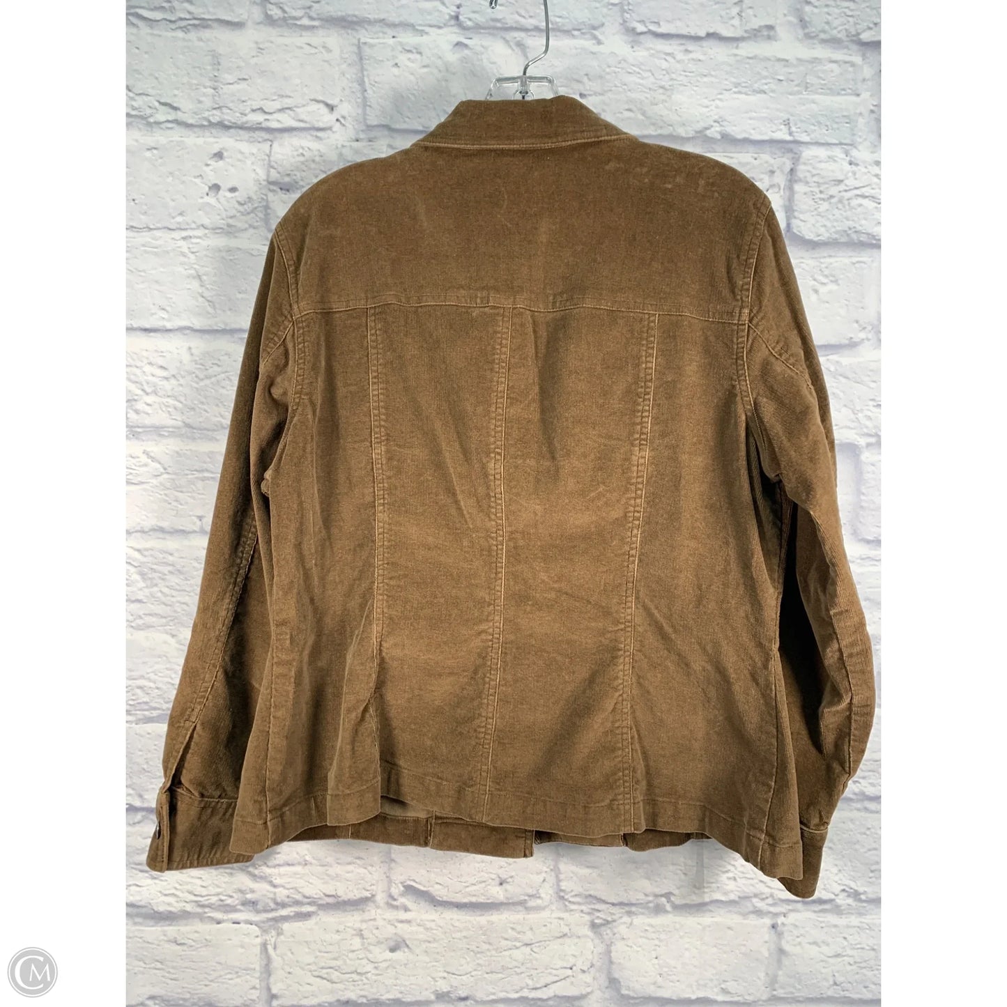 Jacket Shirt By Rafaella In Brown, Size: L