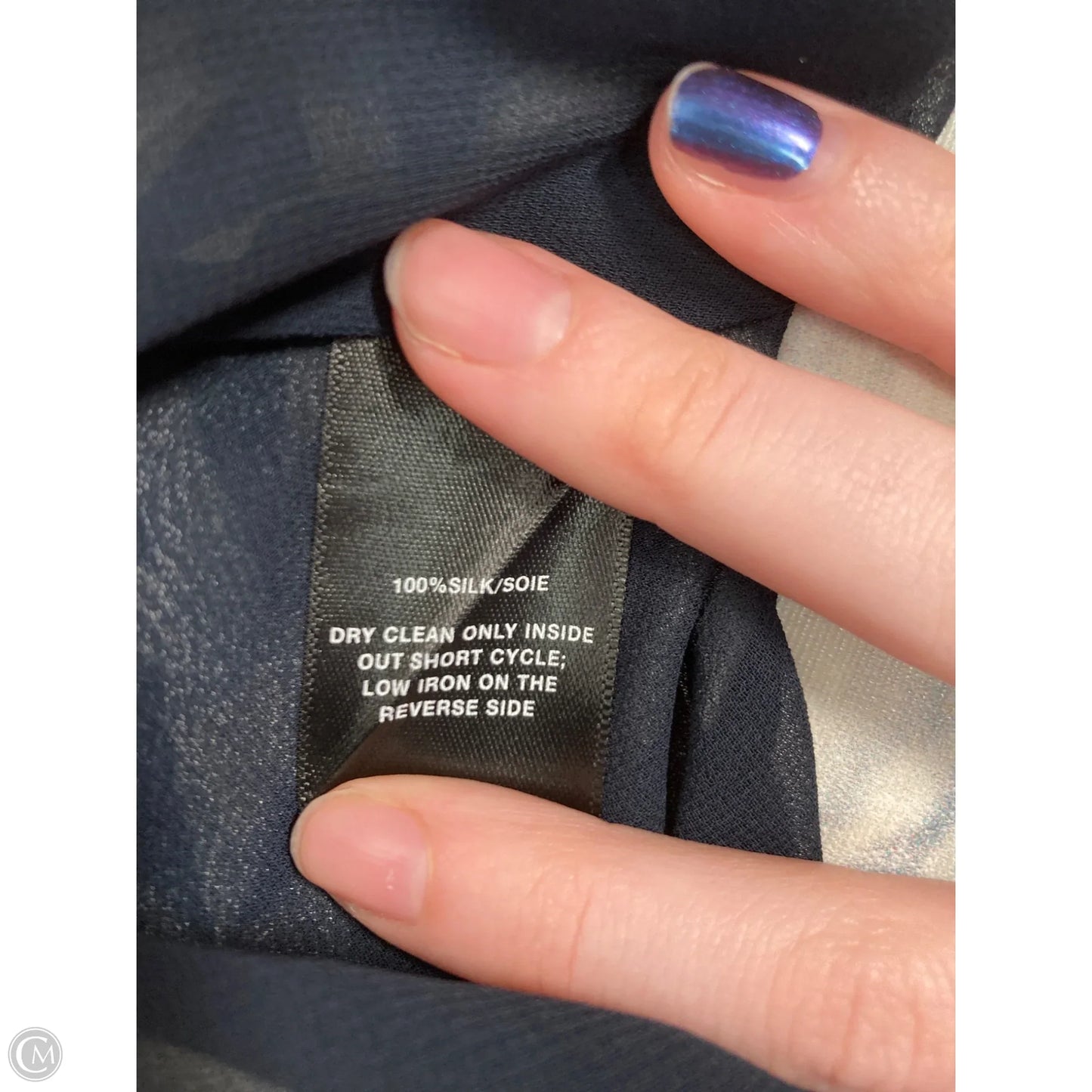 Blouse Designer By Lafayette 148 In Grey, Size: L