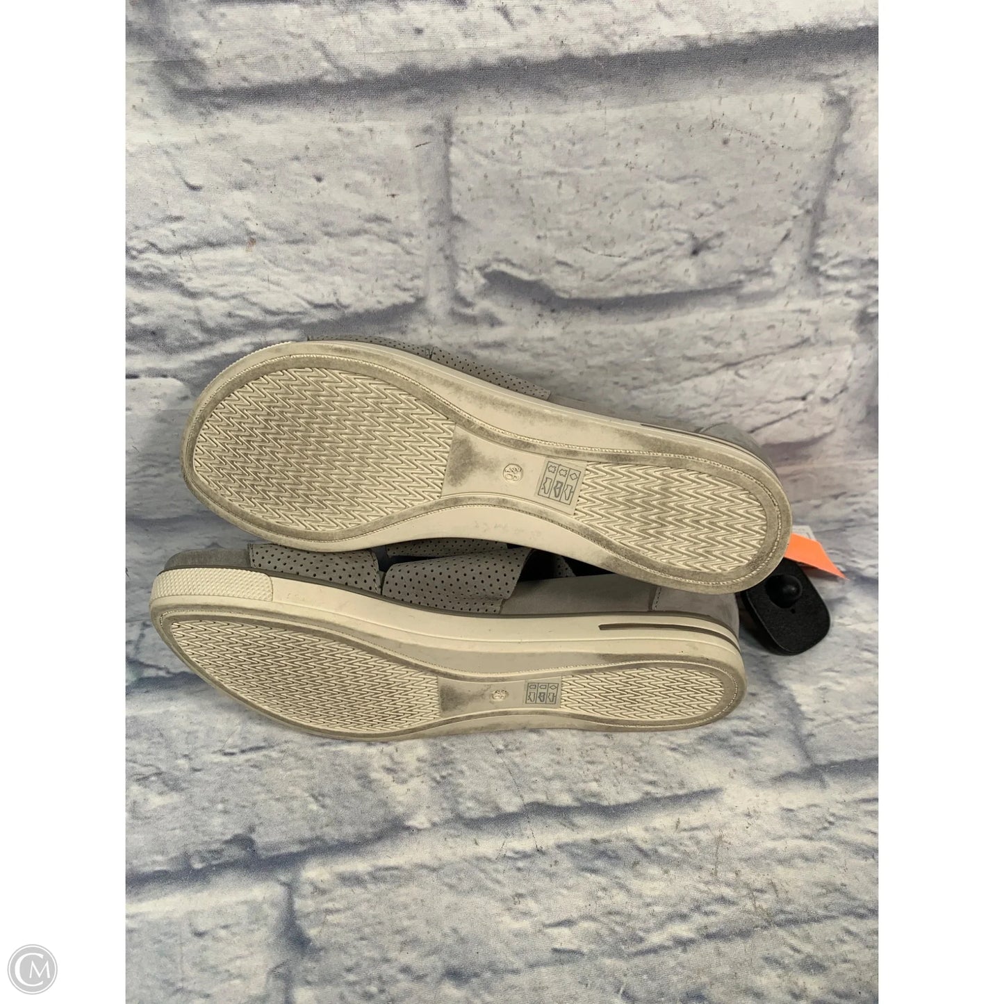 Sandals Heels Platform By Eileen Fisher In Grey, Size: 9.5