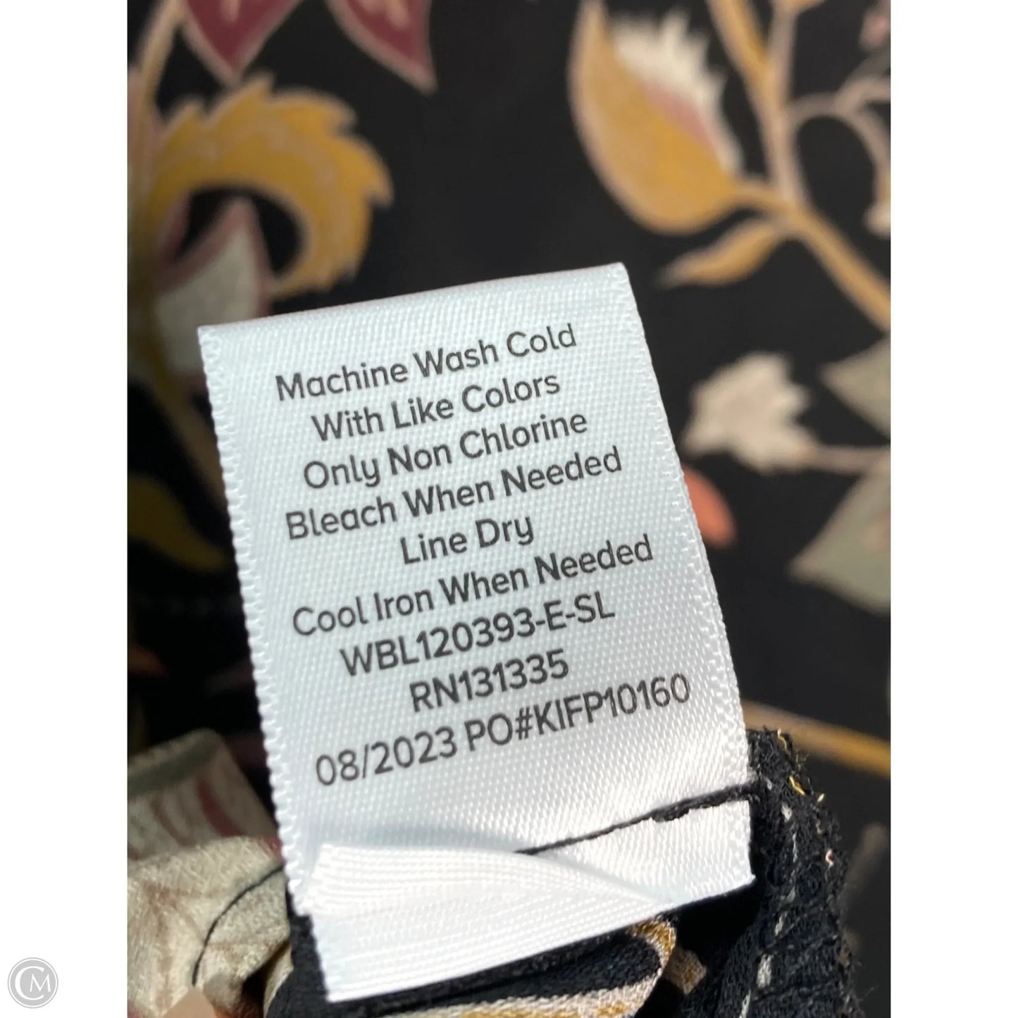 Blouse Long Sleeve By Evereve In Black & Yellow, Size: S