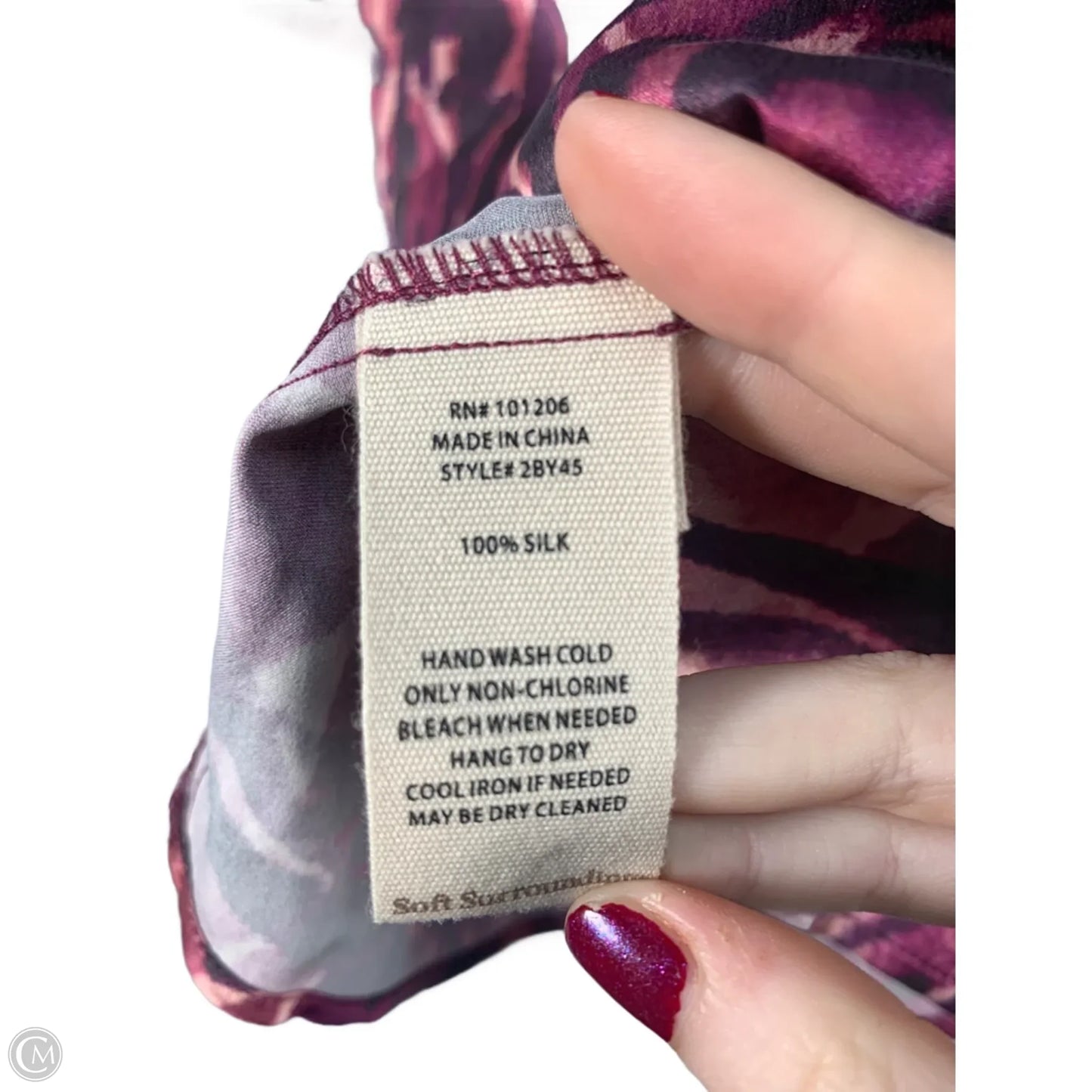 Tunic Long Sleeve By Soft Surroundings In Pink & Purple, Size: Xl