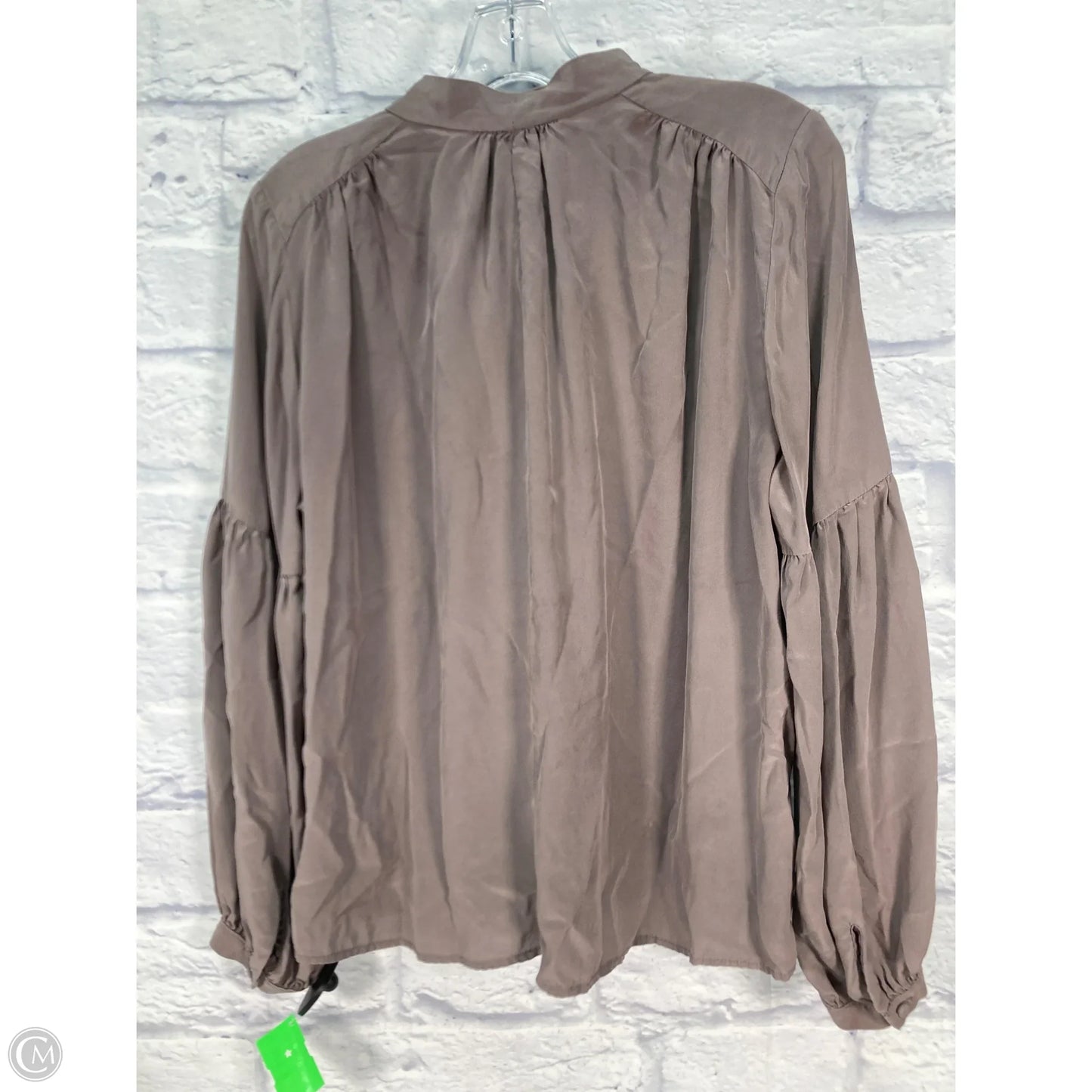 Blouse Long Sleeve By Fifteen Twenty In Grey, Size: M