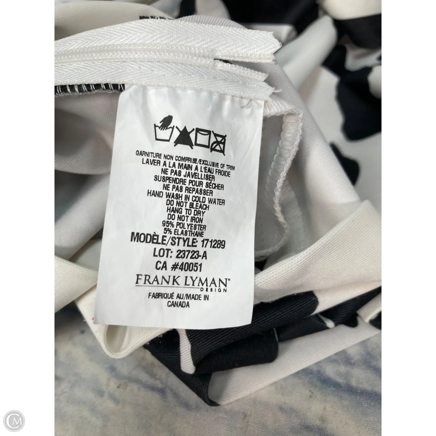 Top Short Sleeve By Frank Lyman In Black & White, Size: L
