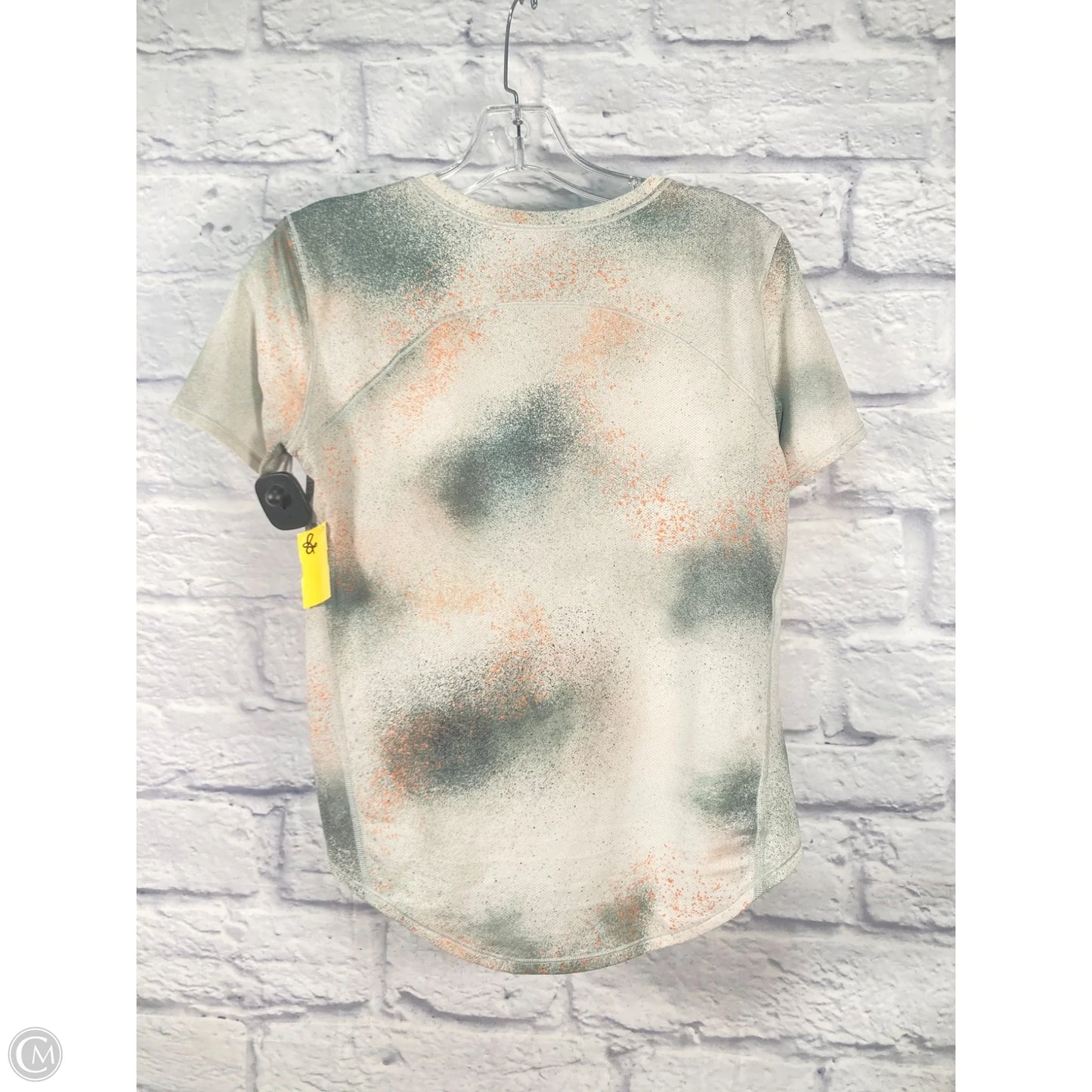 Athletic Top Short Sleeve By Lululemon In Green & White, Size: S