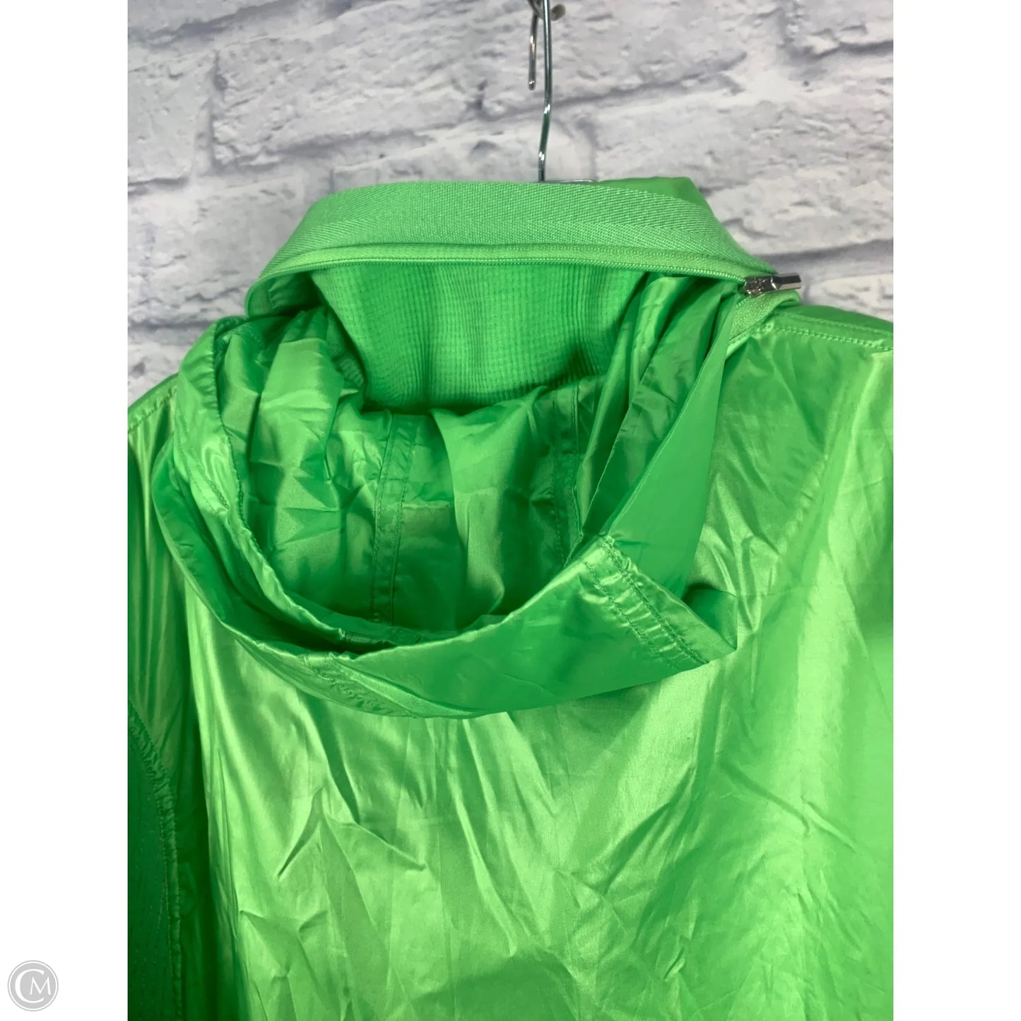 Athletic Jacket By Nike In Green, Size: M