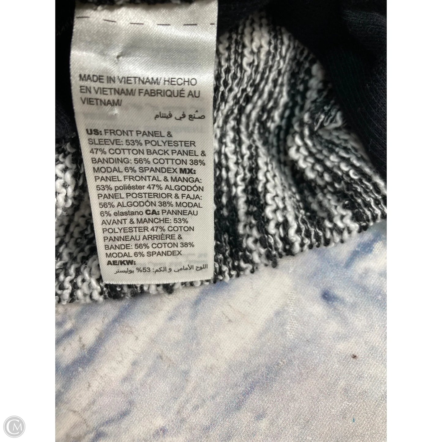 Sweatshirt Crewneck By Chicos In Black & White, Size: Xl