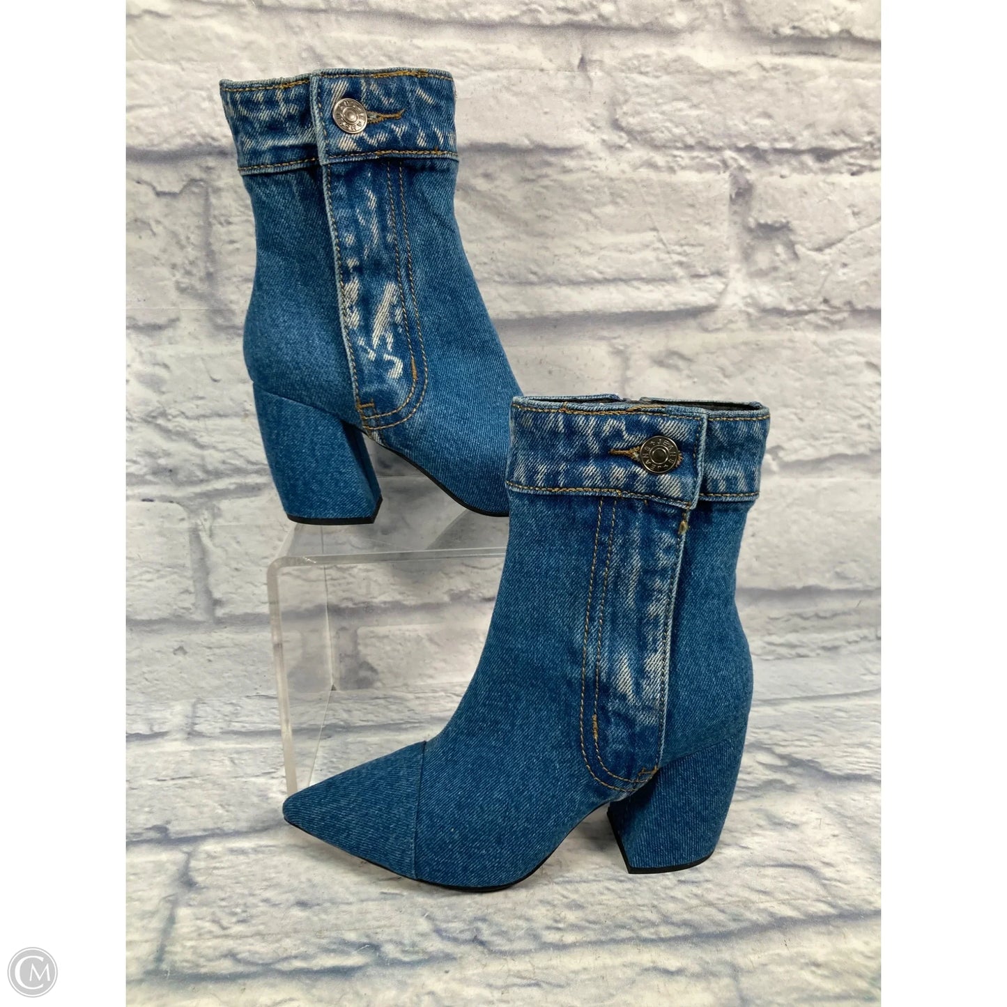 Shoes Heels Block By Jeffrey Campbell In Blue Denim, Size: 6