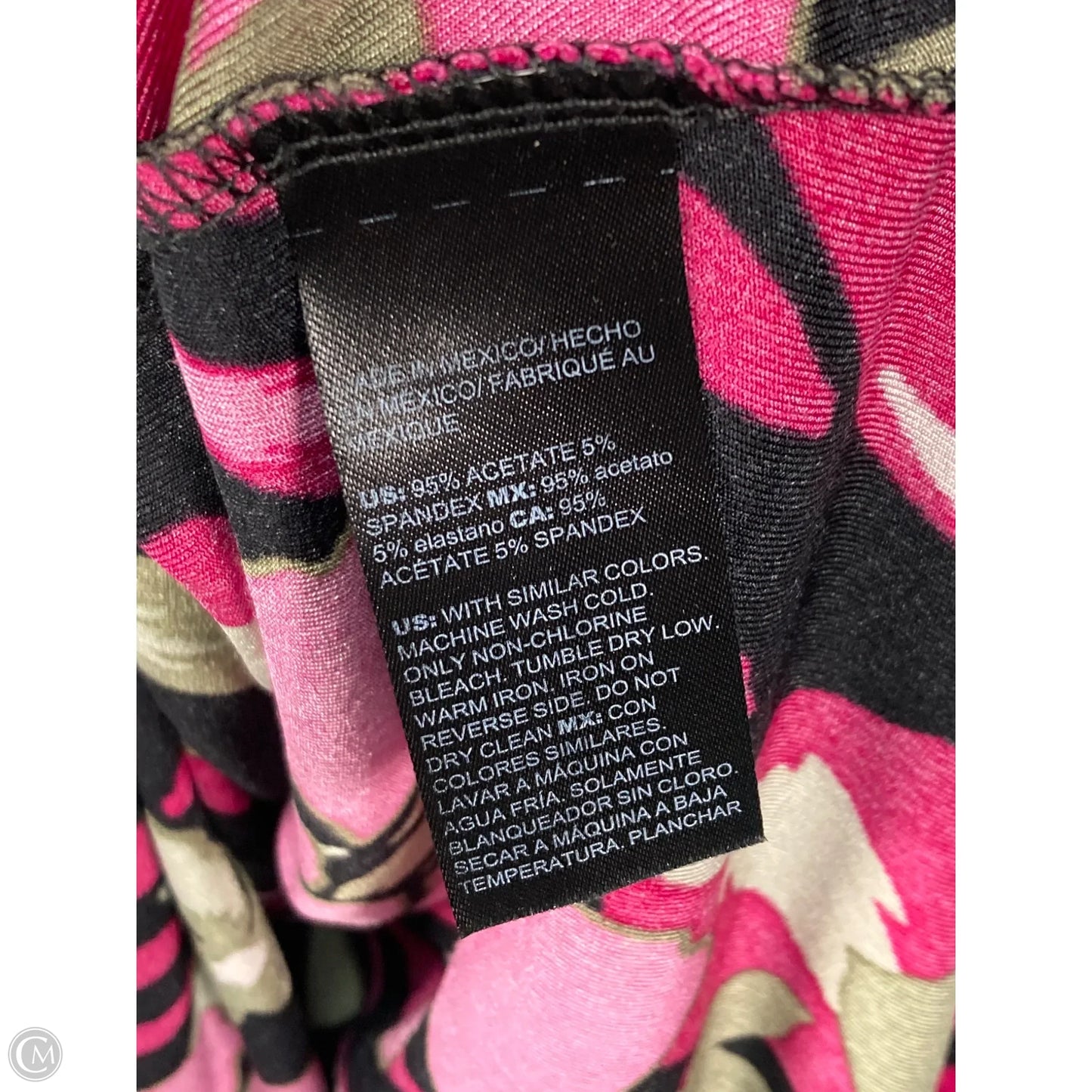 Dress Casual Maxi By Chicos In Green & Pink, Size: L