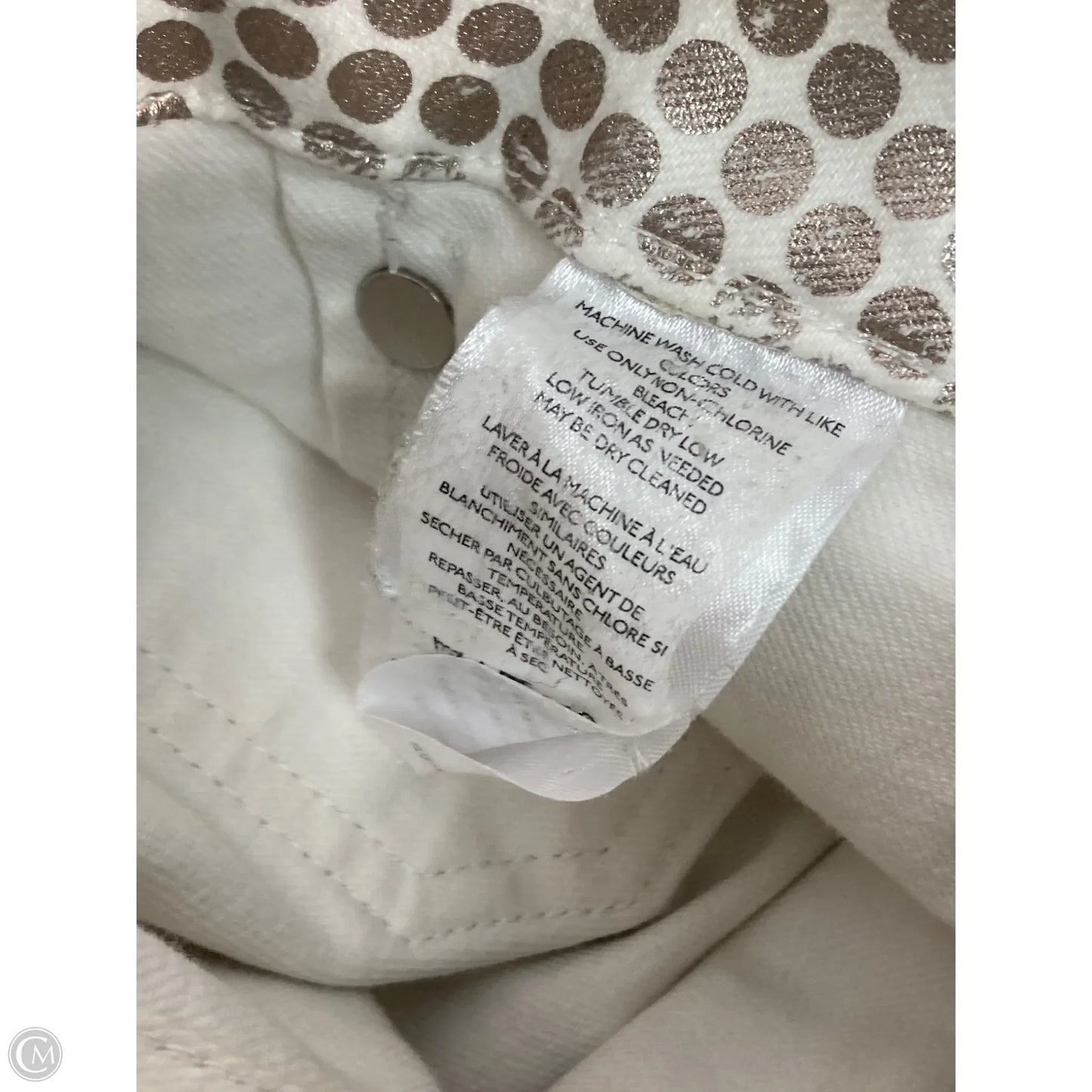 Pants Wide Leg By Maeve In Gold & White, Size: 4