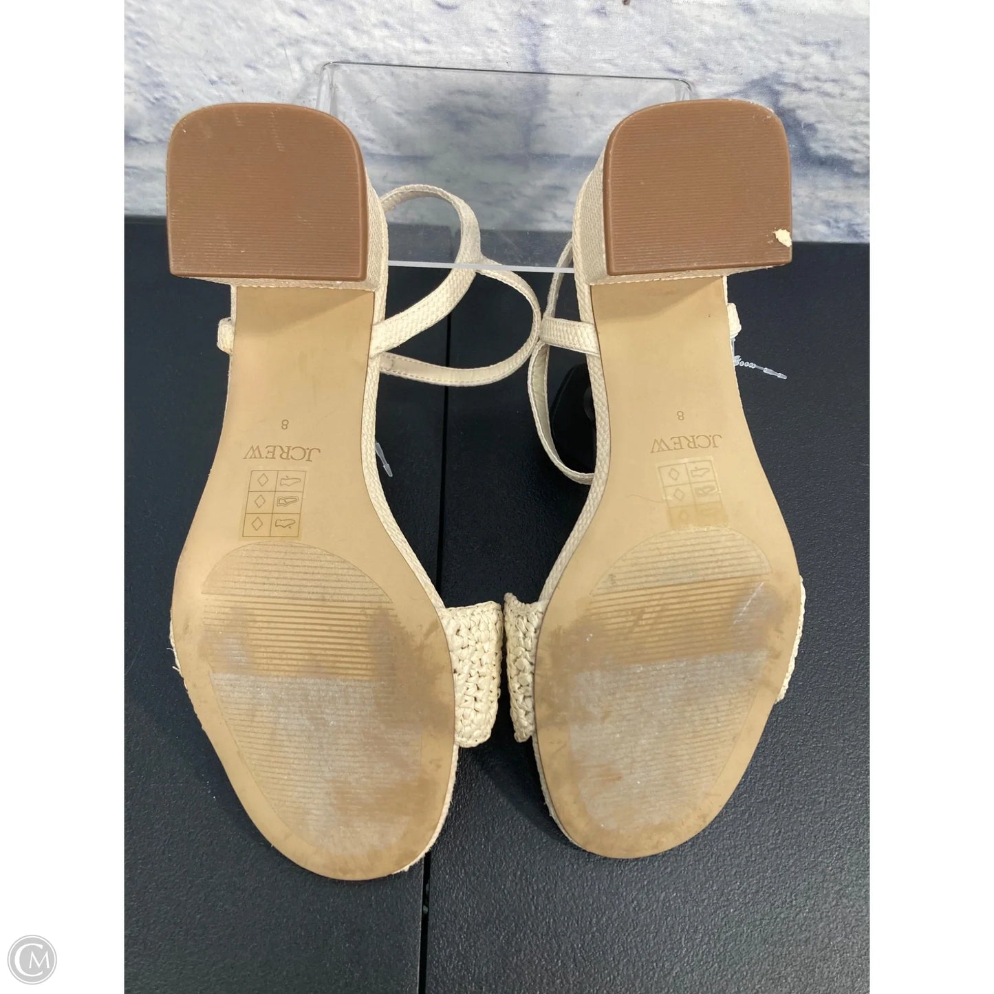 Sandals Heels Block By J. Crew In Cream, Size: 8
