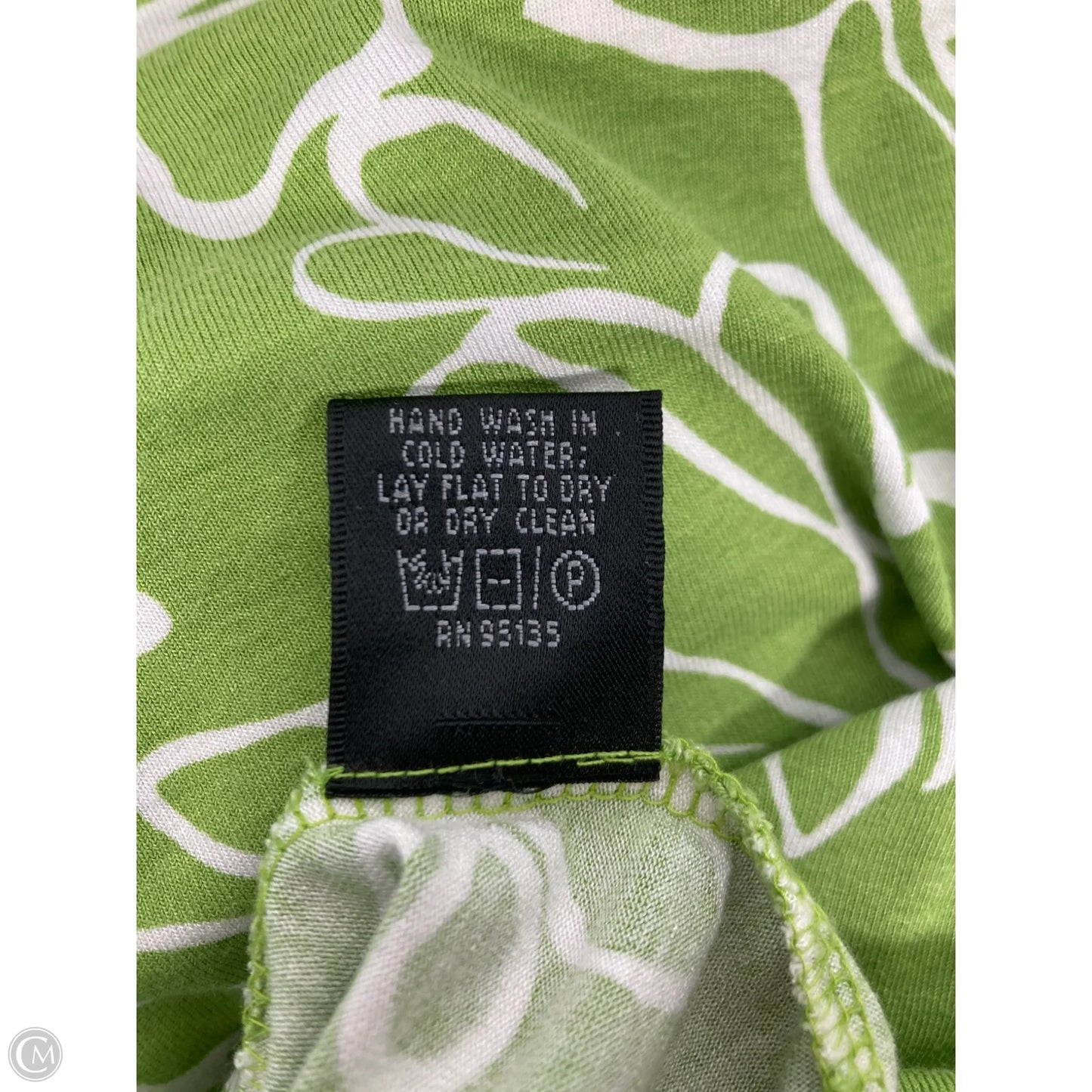 Top Long Sleeve Designer By Lafayette 148 In Green & White, Size: S