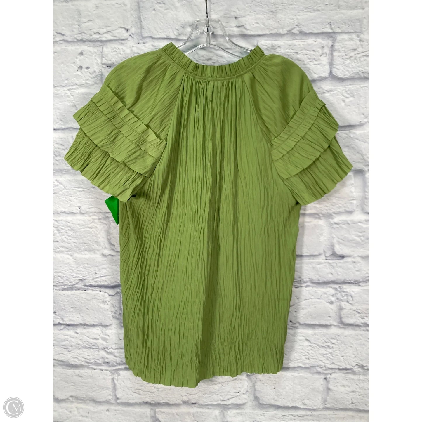 Blouse Short Sleeve By Chicos In Green, Size: S