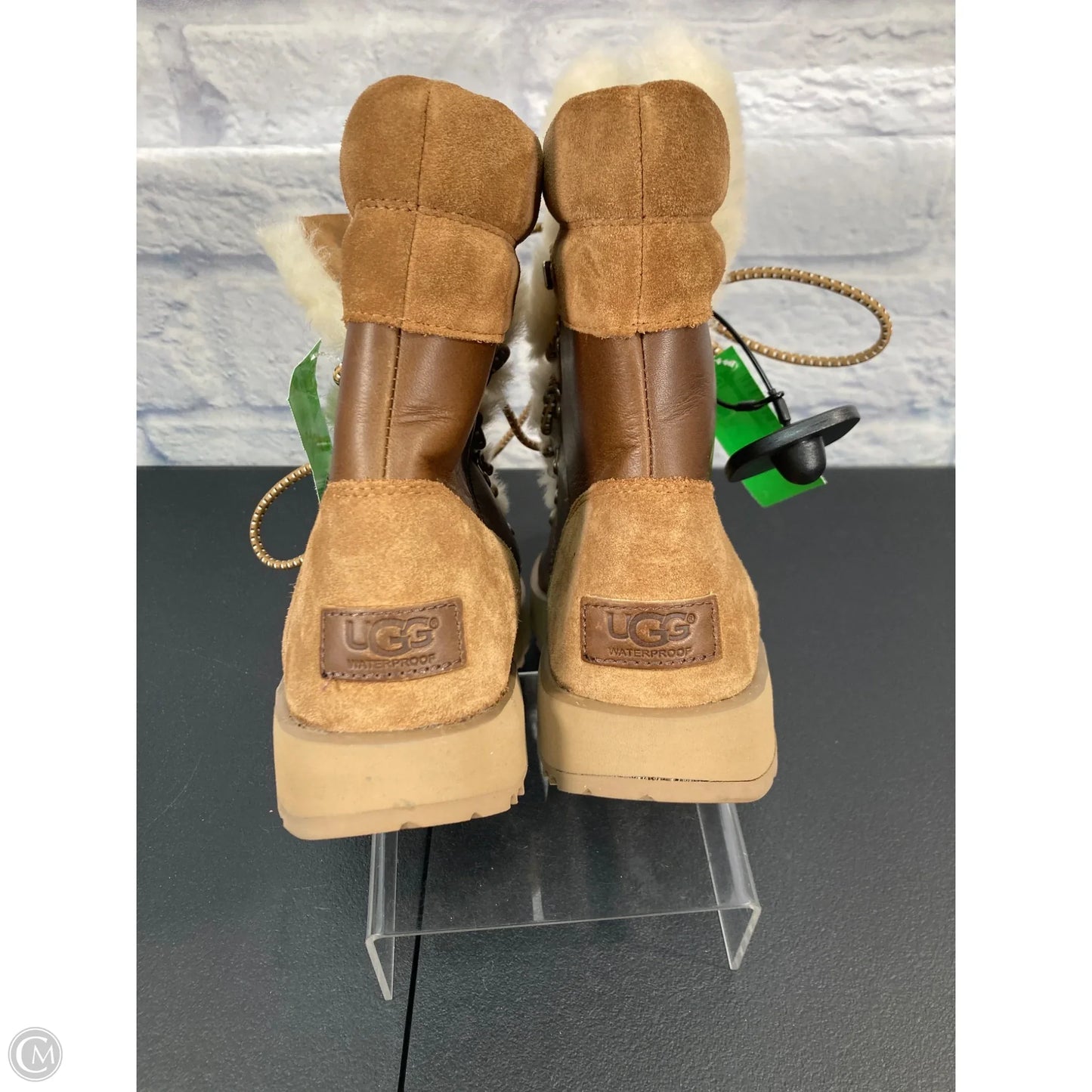 Boots Designer By Ugg In Brown & Cream, Size: 7