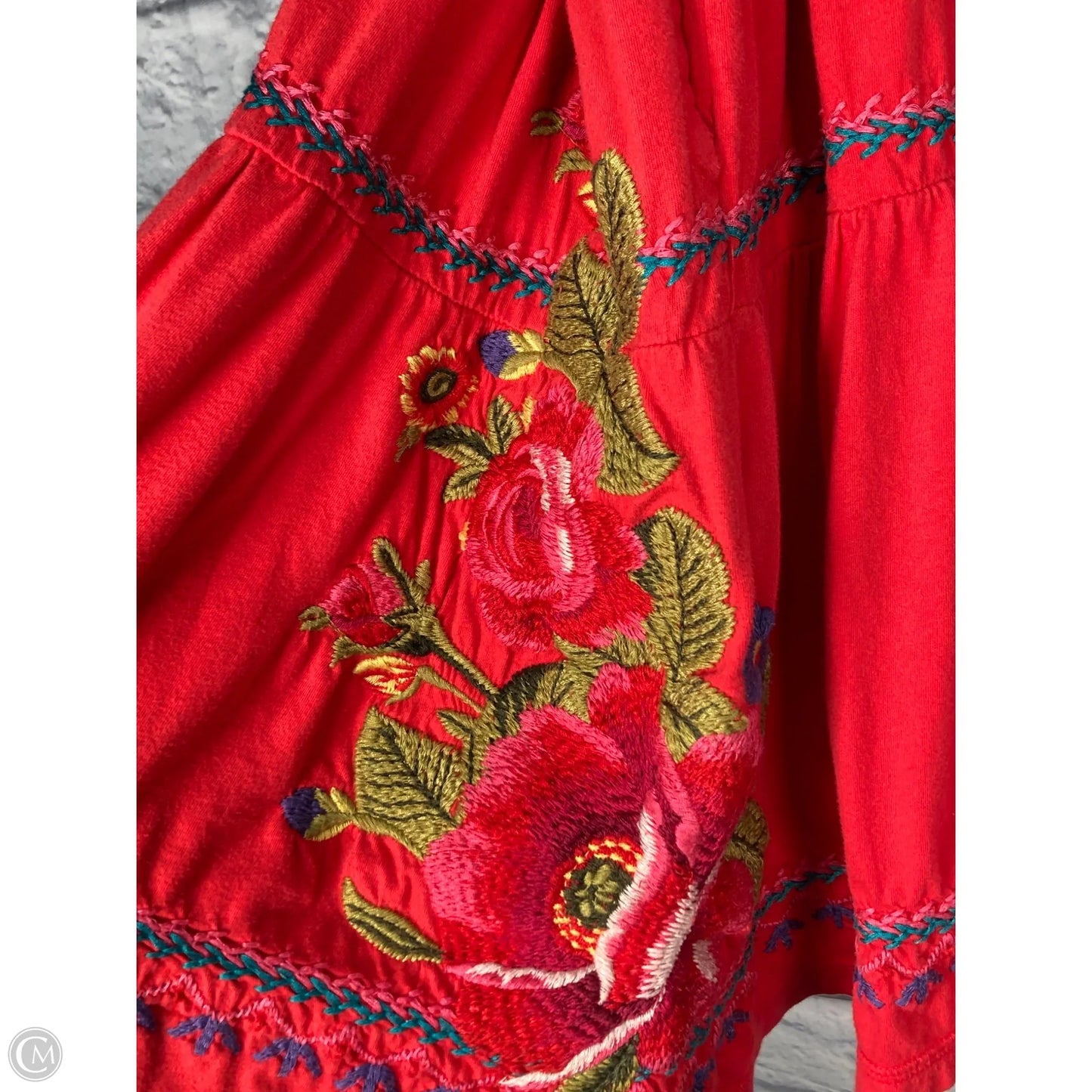 Dress Casual Short By Johnny Was In Red, Size: Xs