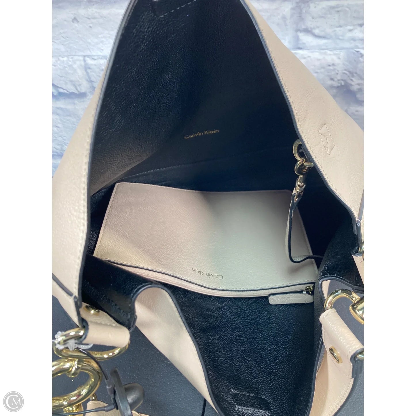 Handbag Leather By Calvin Klein, Size: Large