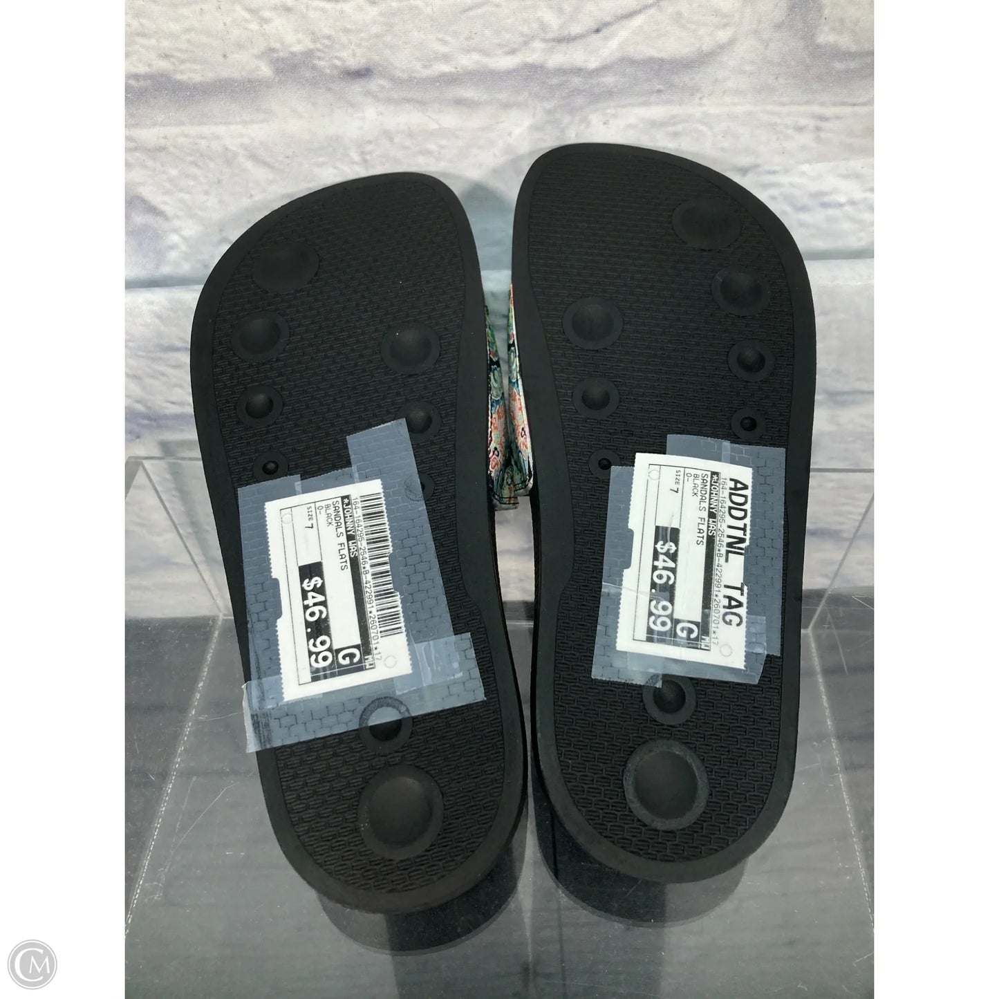 Sandals Flats By Johnny Was In Black, Size: 7