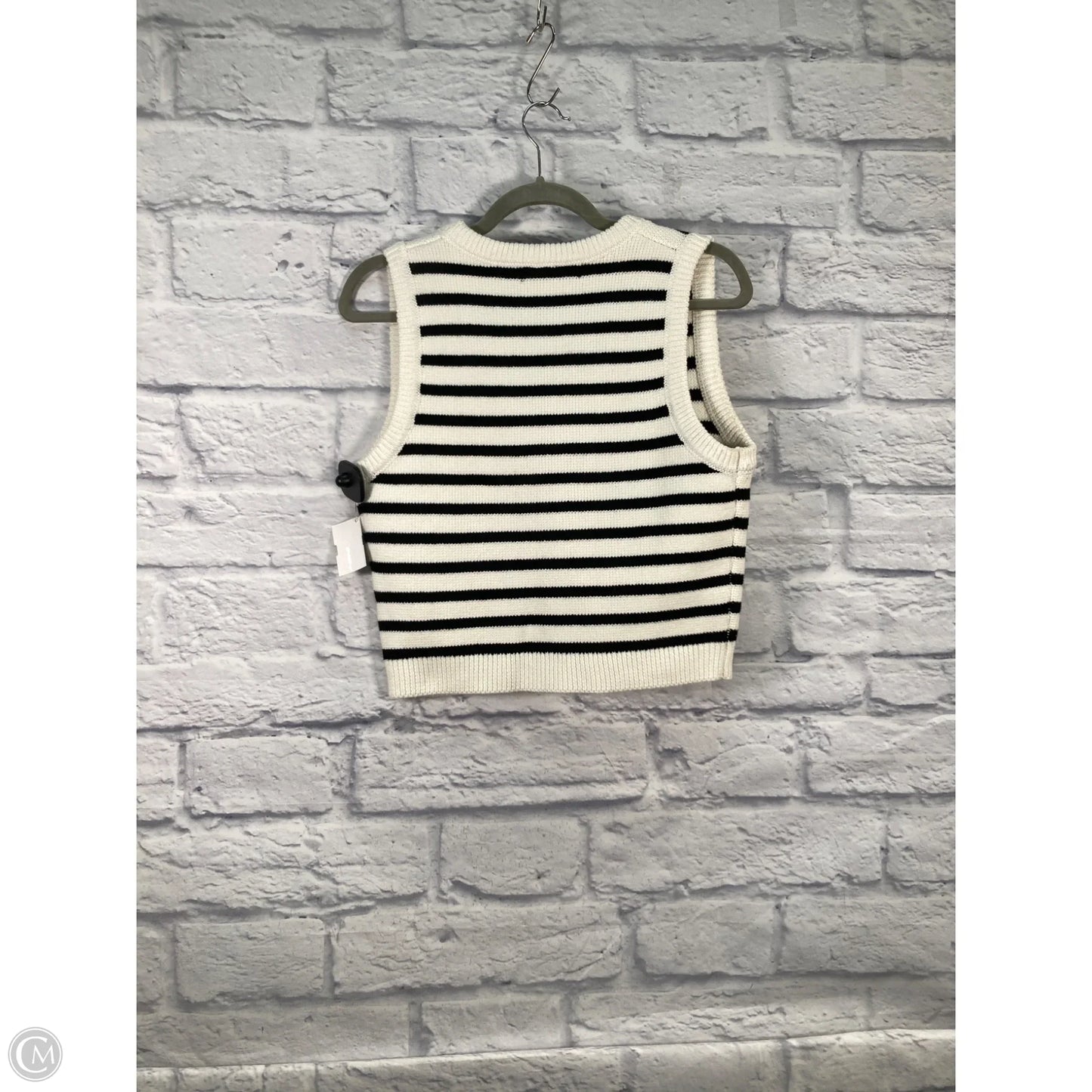 Vest Sweater By English Factory In Black & White, Size: S
