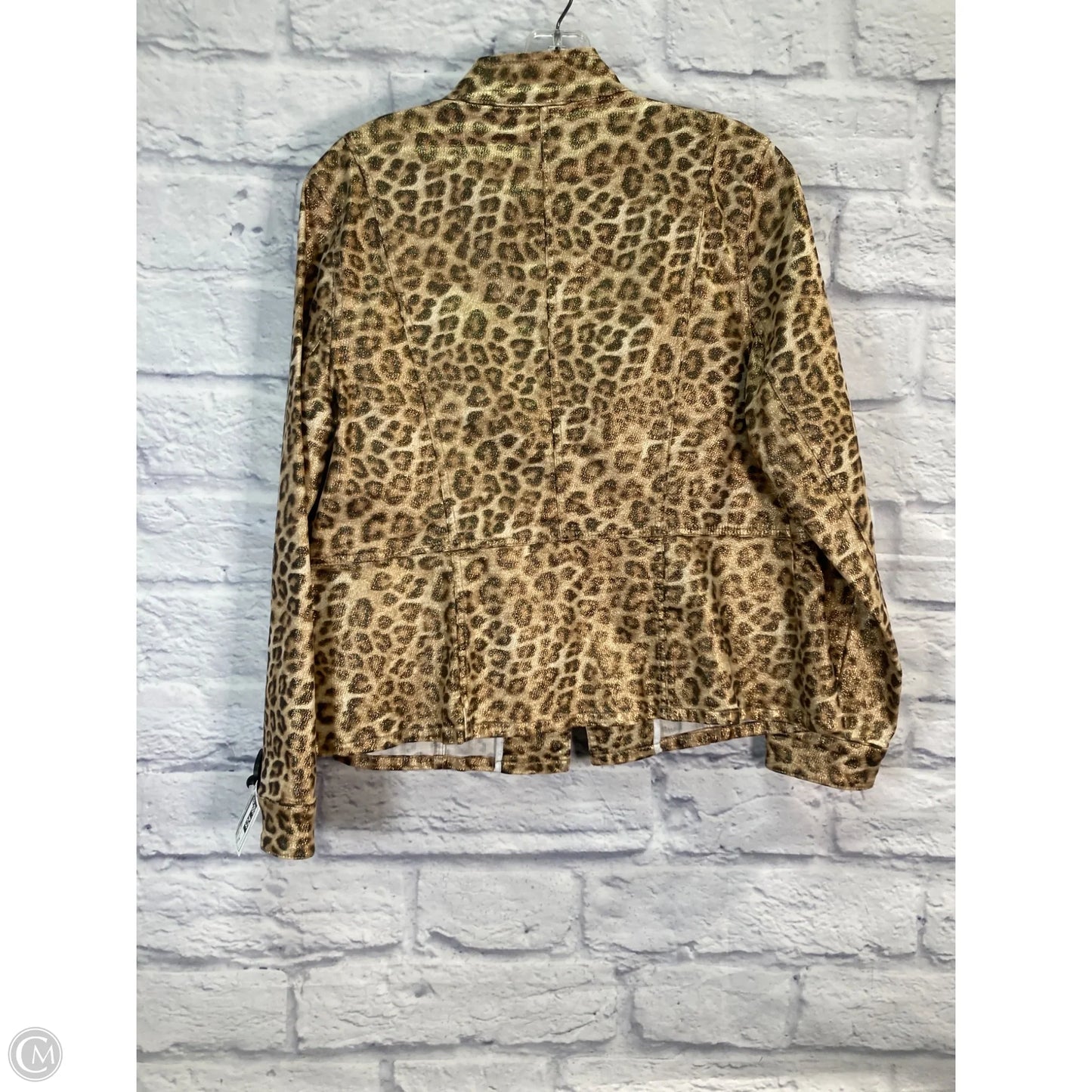 Jacket Denim By Chicos In Animal Print, Size: M