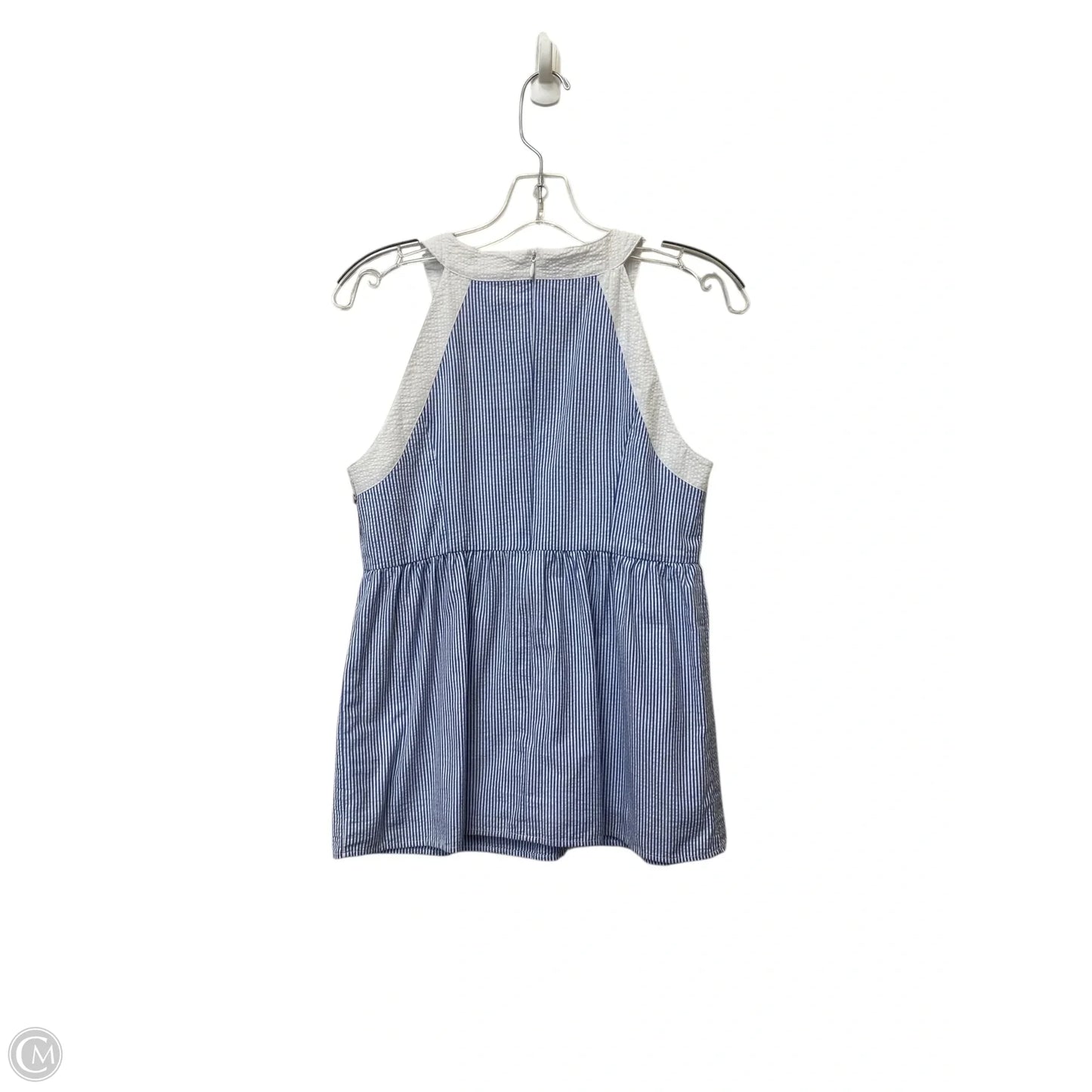 Top Sleeveless By Lauren James In Blue & White, Size: S