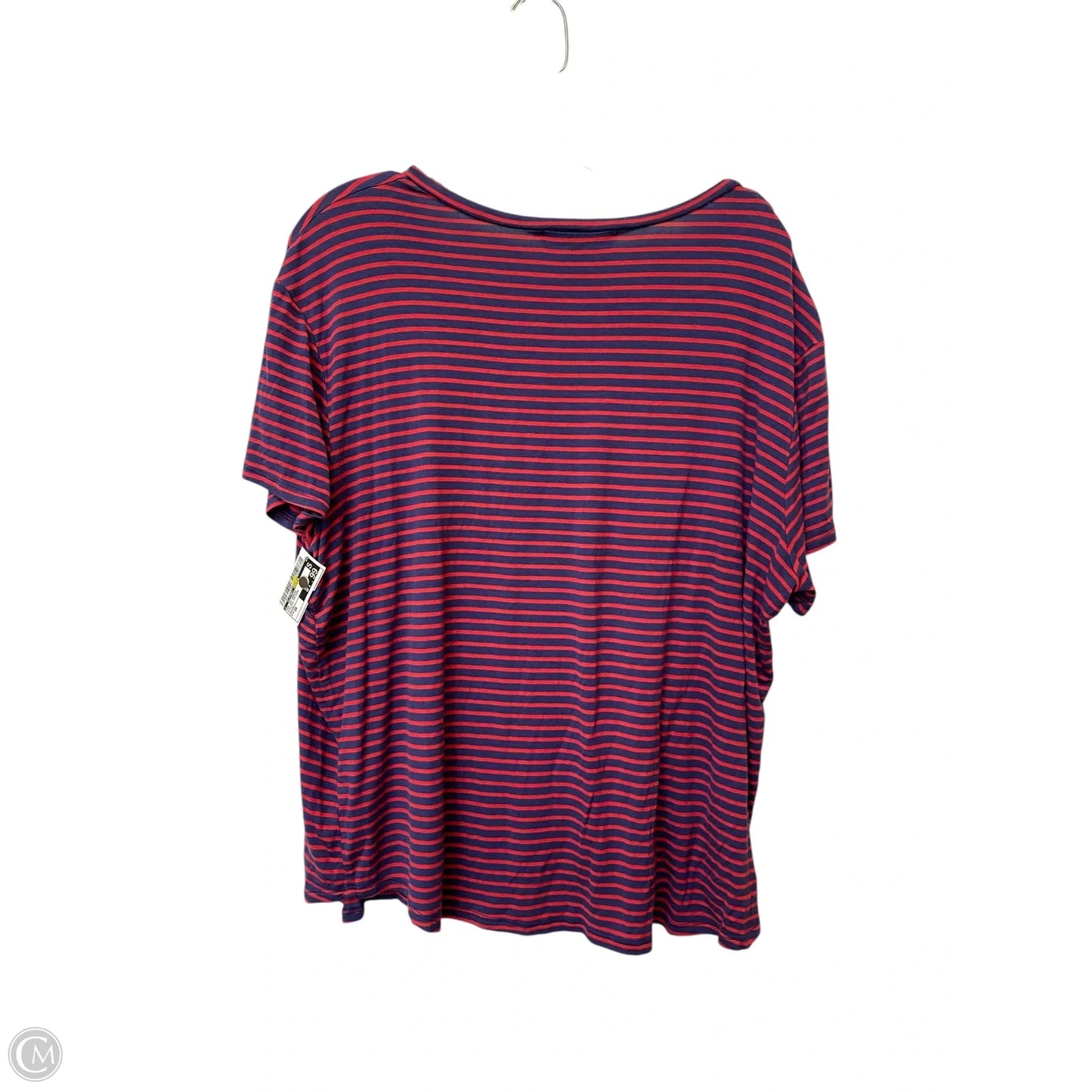Top Short Sleeve Basic By Clothes Mentor In Striped Pattern, Size: 2x