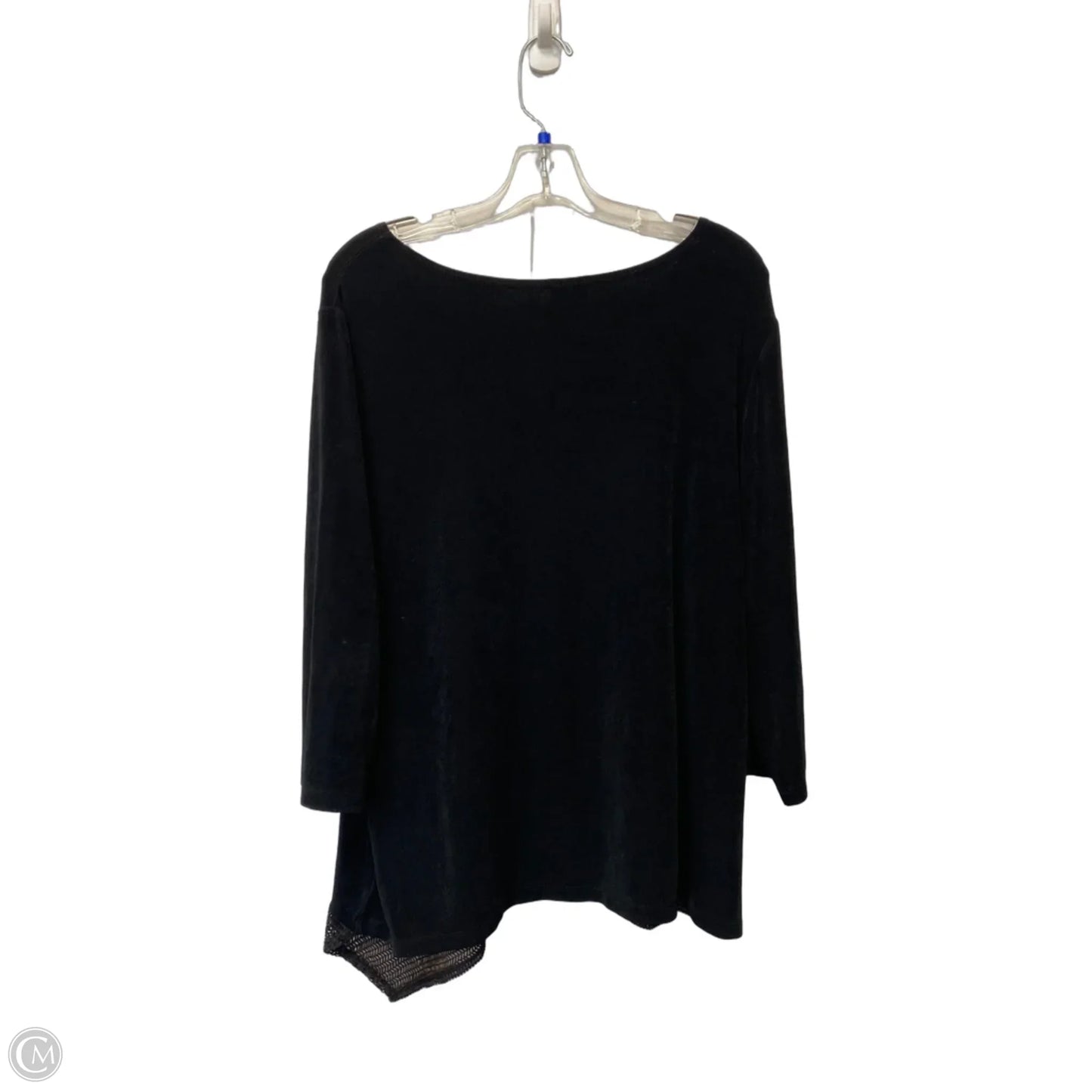 Top 3/4 Sleeve By Chicos In Black, Size: 3x