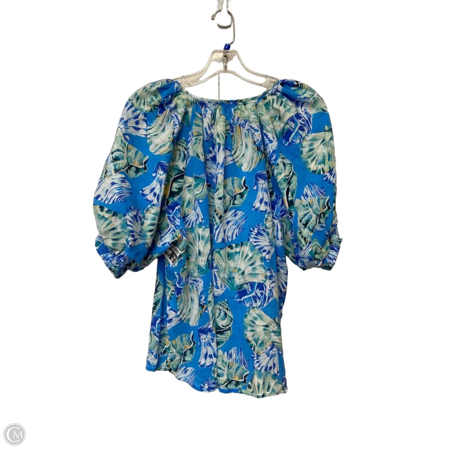 Top Short Sleeve By Chicos In Blue & Green, Size: 2