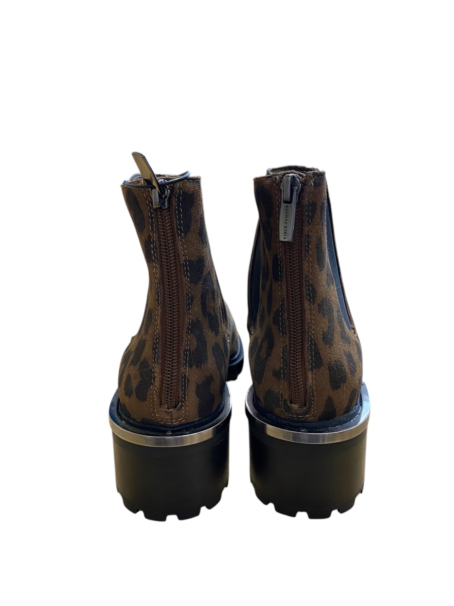Boots Ankle Heels By Vince Camuto In Animal Print, Size: 8