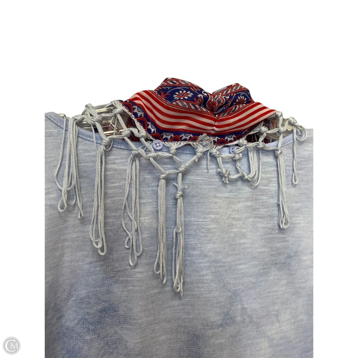 Top Short Sleeve By Clothes Mentor In Blue & Red & White, Size: L