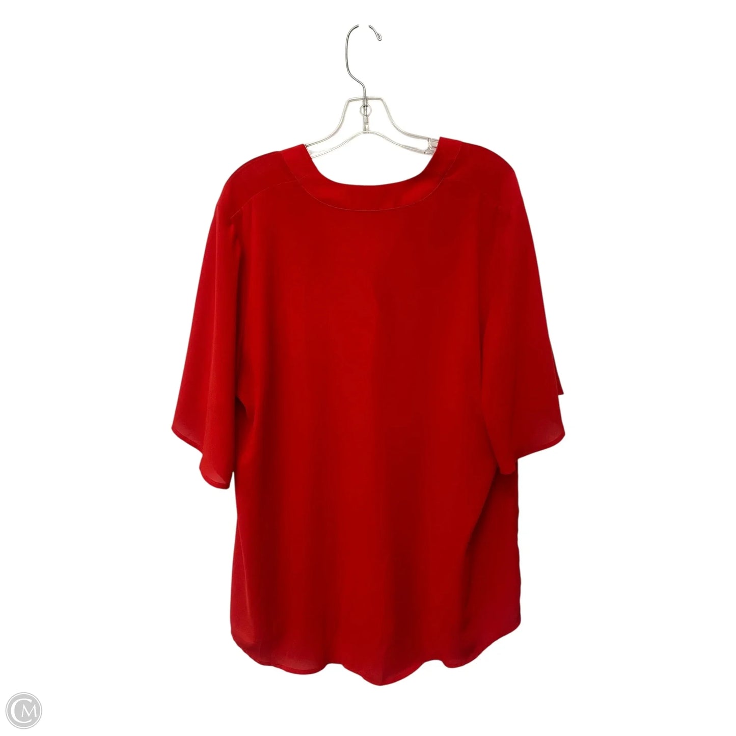 Top Short Sleeve Basic By Eloquii In Red, Size: 16
