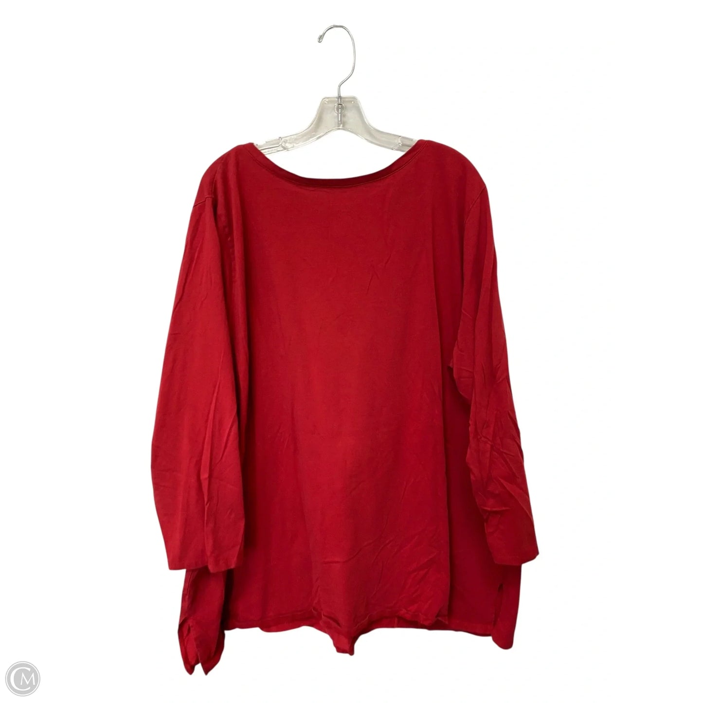 Top Long Sleeve Basic By Romans In Red, Size: 3x