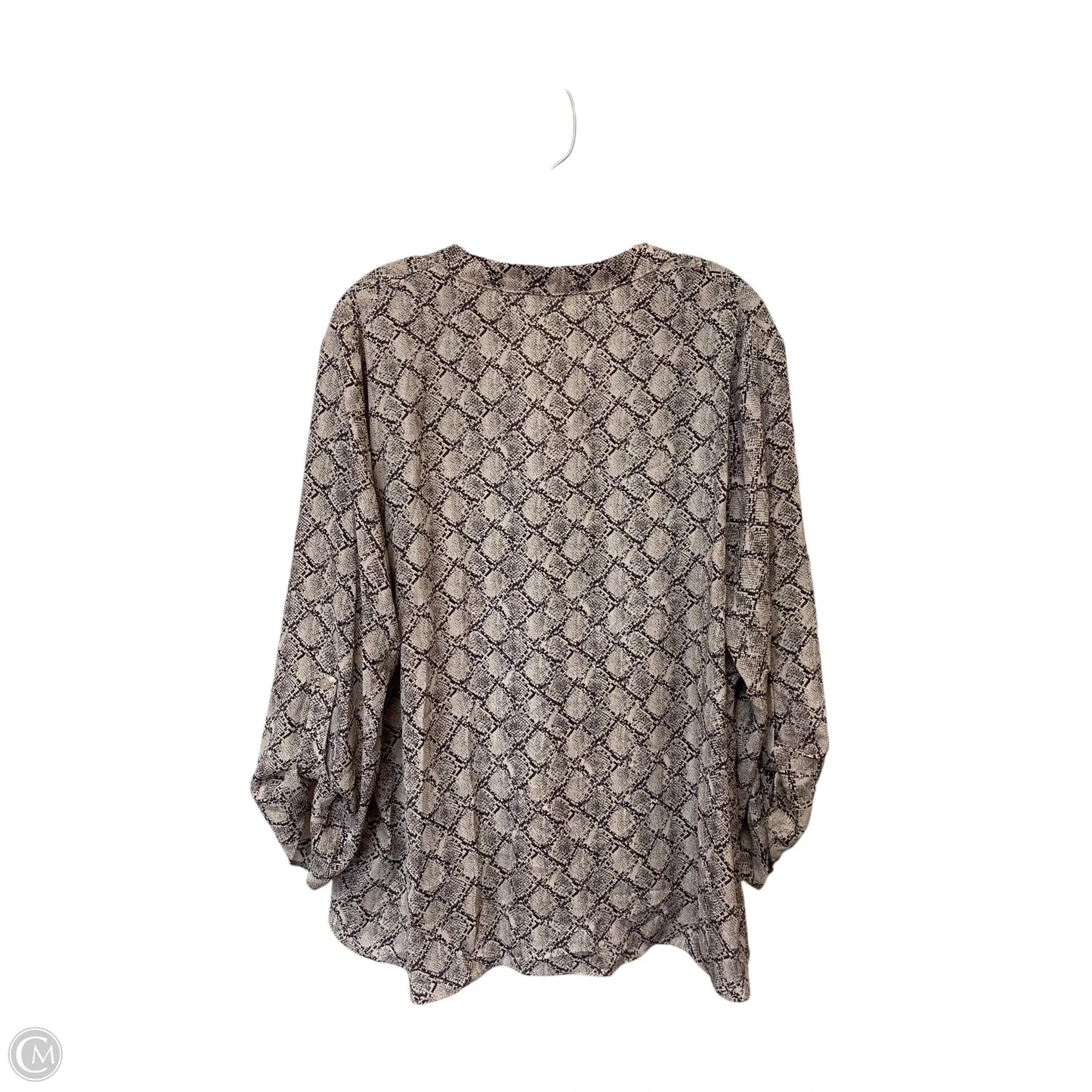 Top Long Sleeve By All In Favor In Snakeskin Print, Size: Xxl