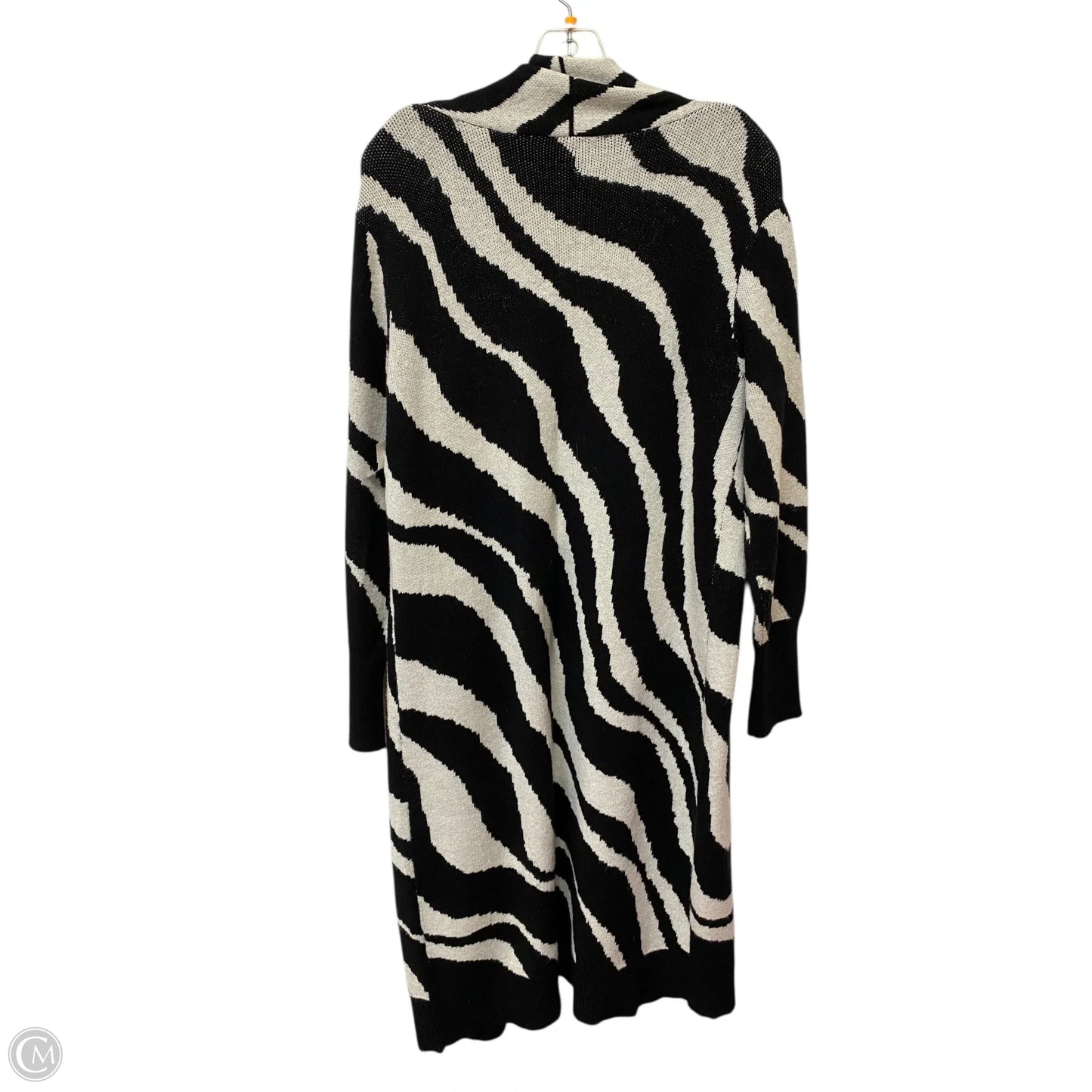 Sweater Cardigan By Philosophy In Black & White, Size: S